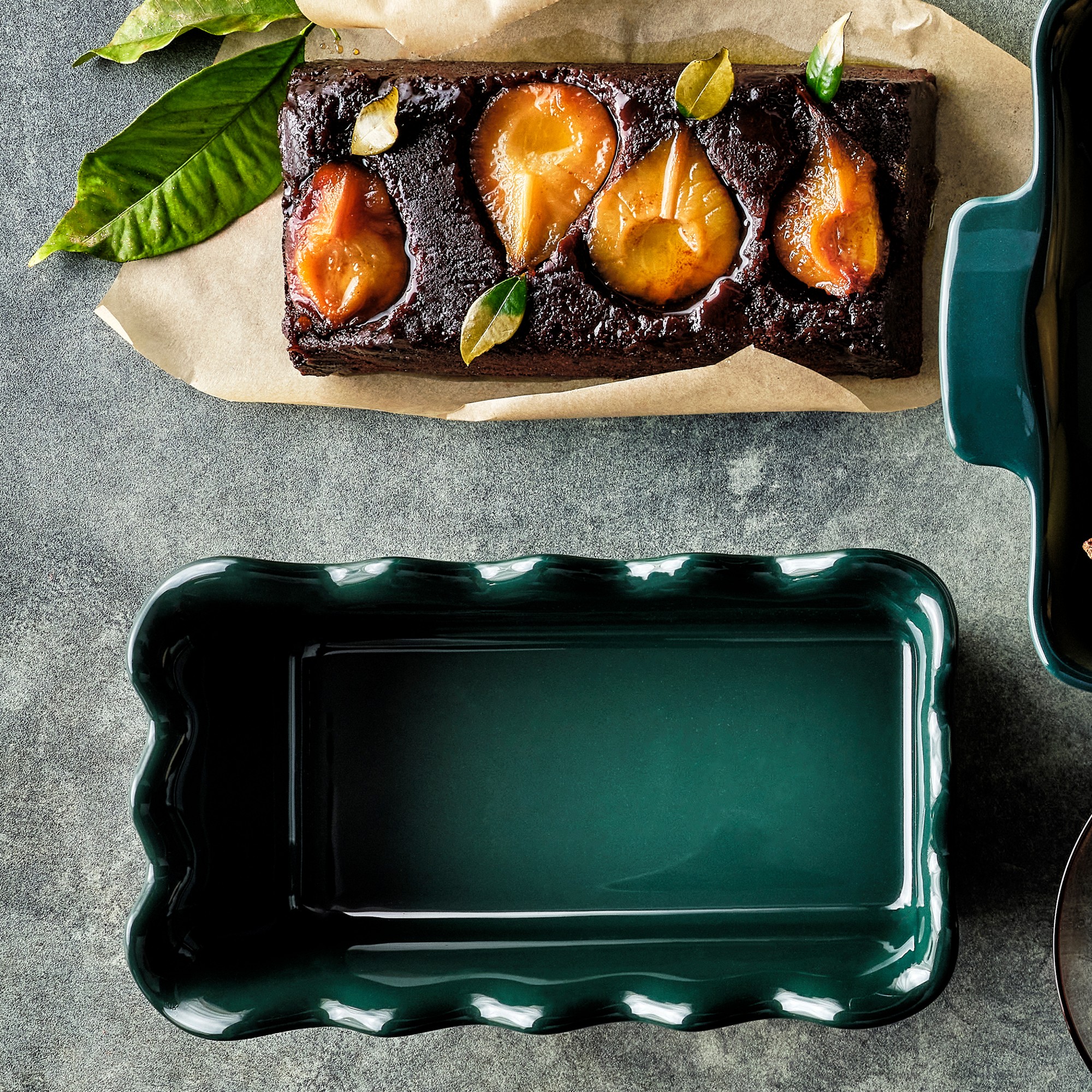 Emile Henry French Ceramic Ruffled Loaf Pan