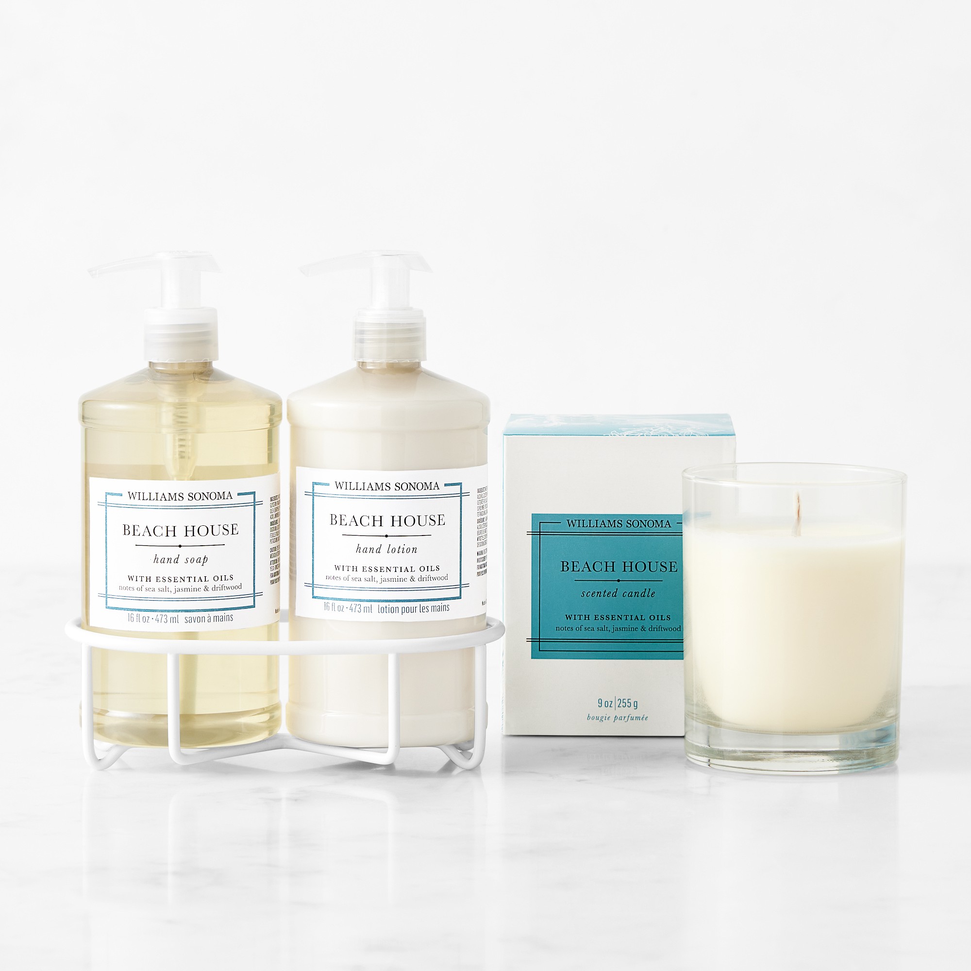 Williams Sonoma Beach House Hand Soap, Lotion & Candle 4-Piece Kitchen Set