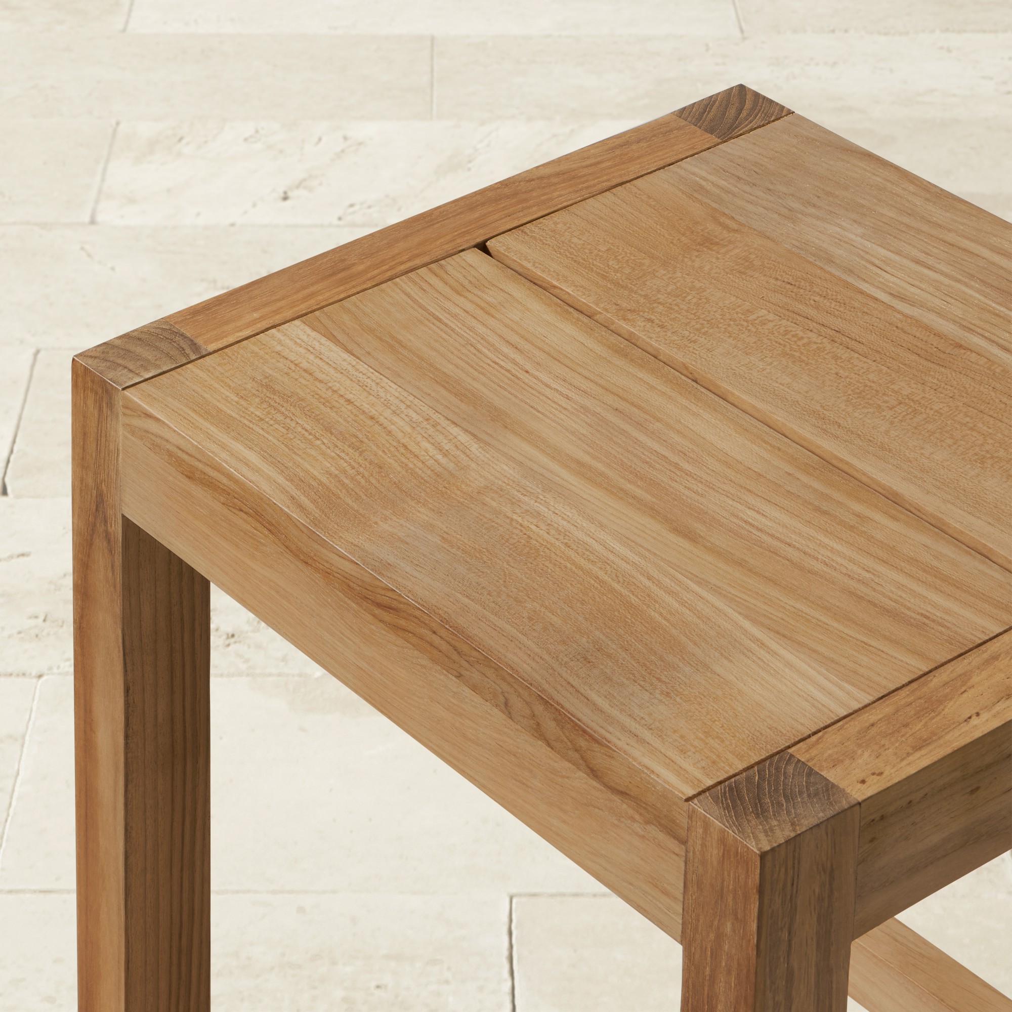 Larnaca Teak Backless Bar Stool