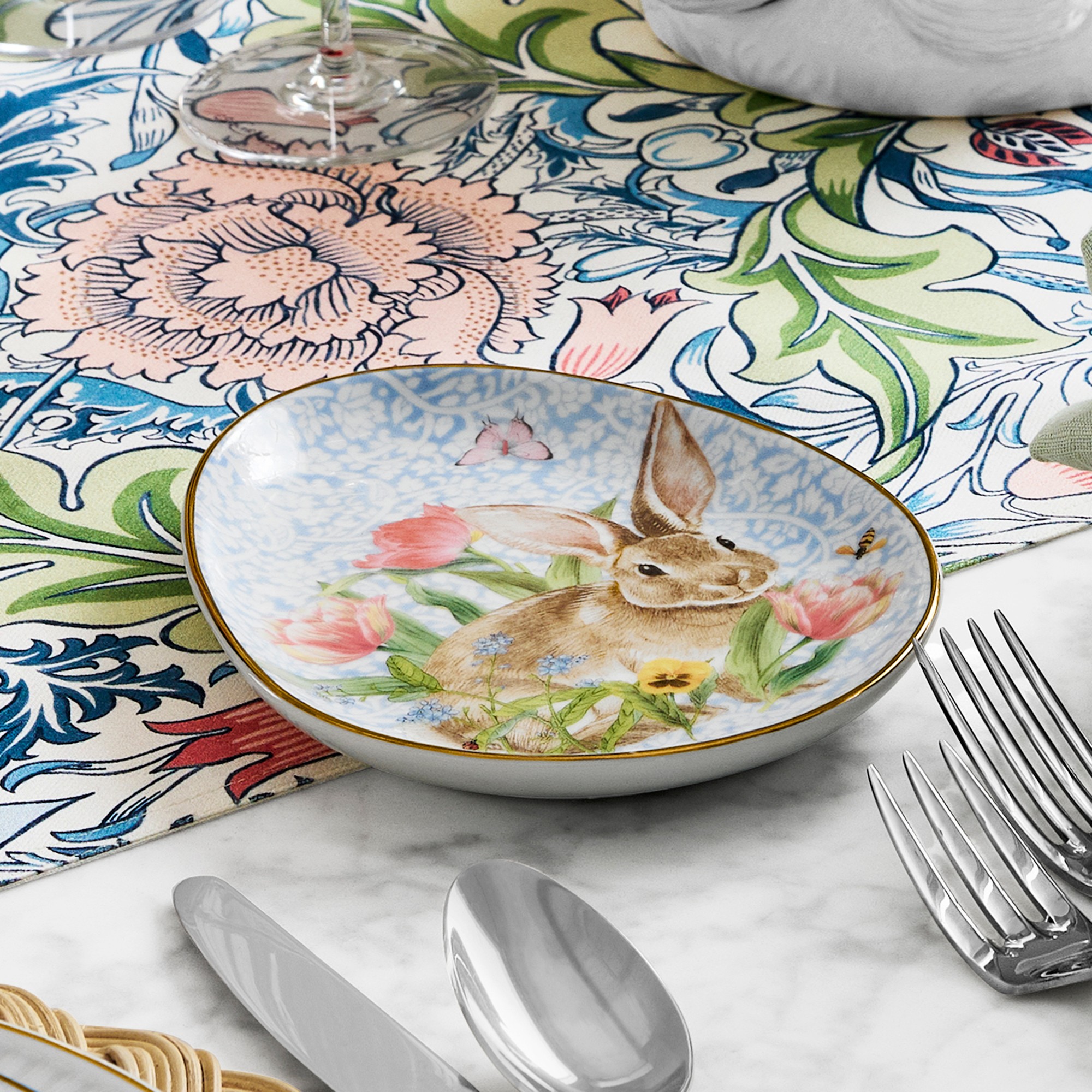 Garden Flowers Appetizer Plates, Set of 4