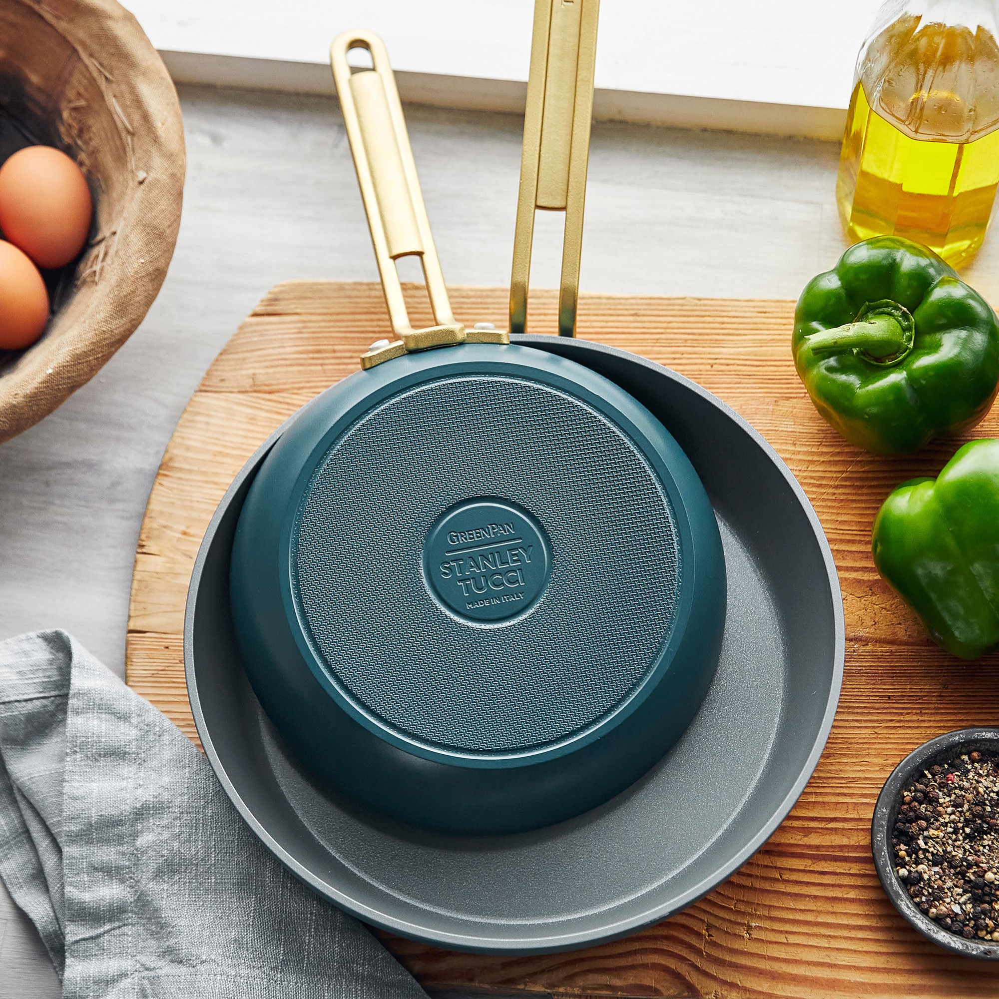 GreenPan™ Stanley Tucci™ Ceramic Nonstick Fry Pan Set, 8