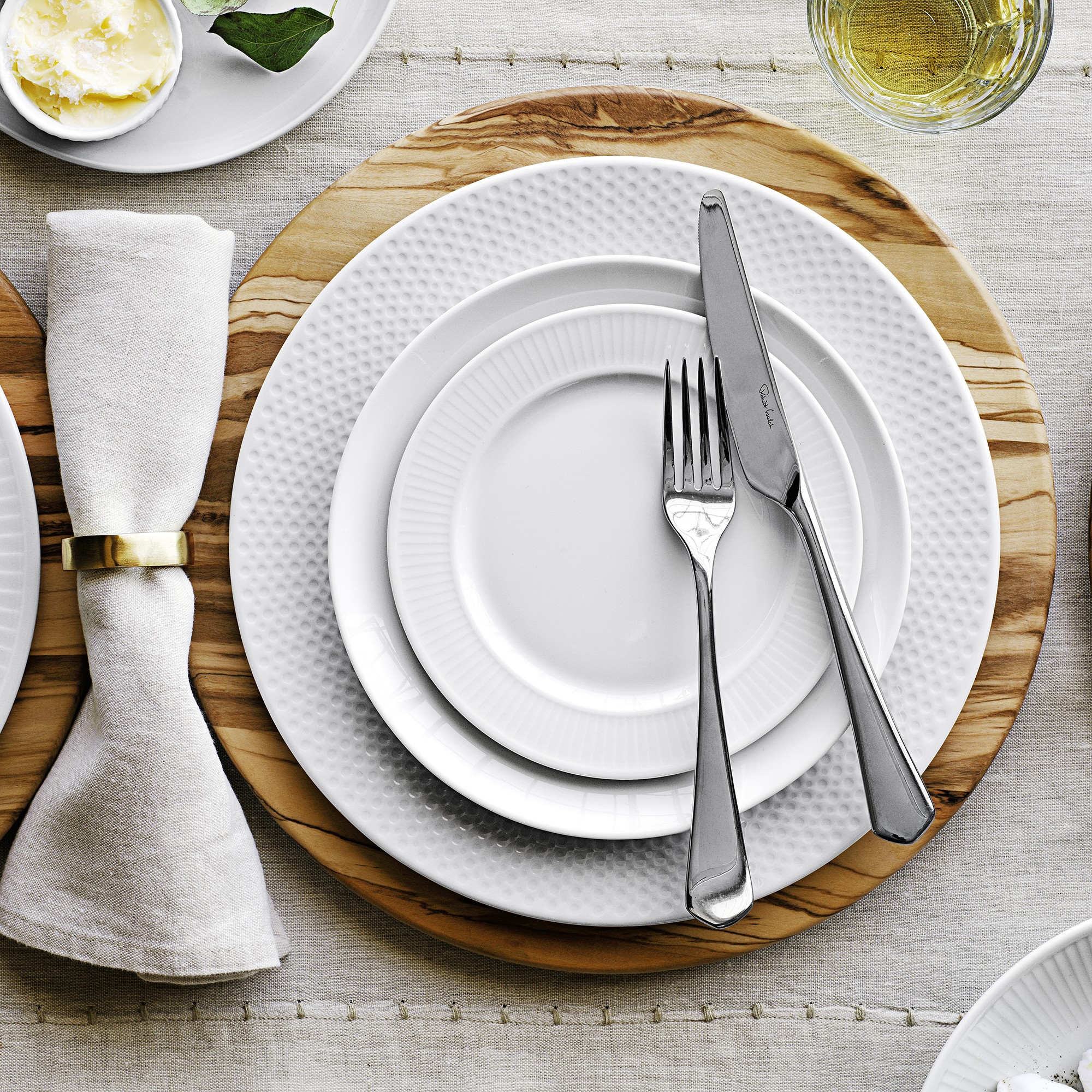 Pillivuyt Plisse Bread & Butter Plates, Set of 4