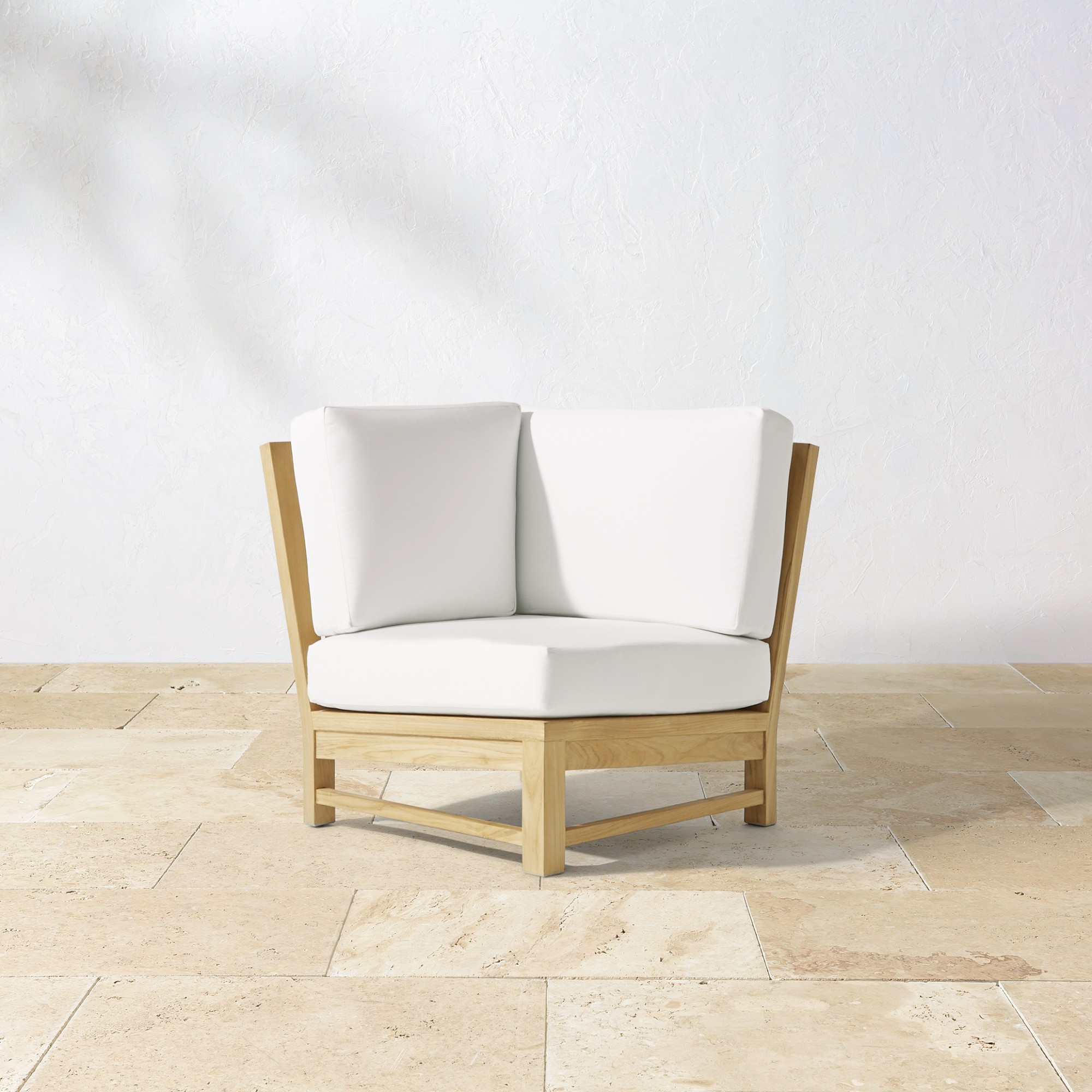 Larnaca Outdoor Natural Teak Customizable Sectional (62