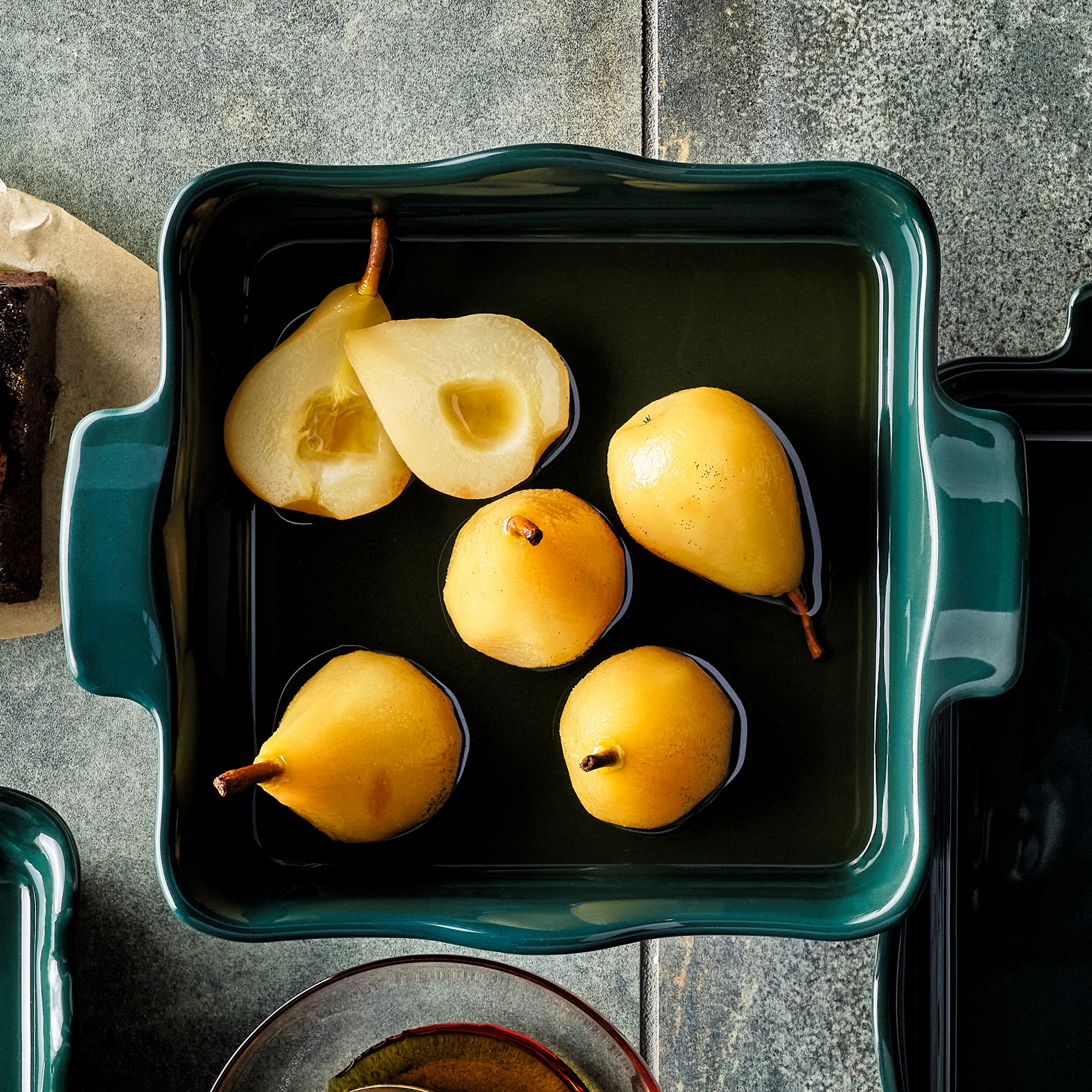 Emile Henry French Ceramic Ruffled Square Baker, 2-Qt.