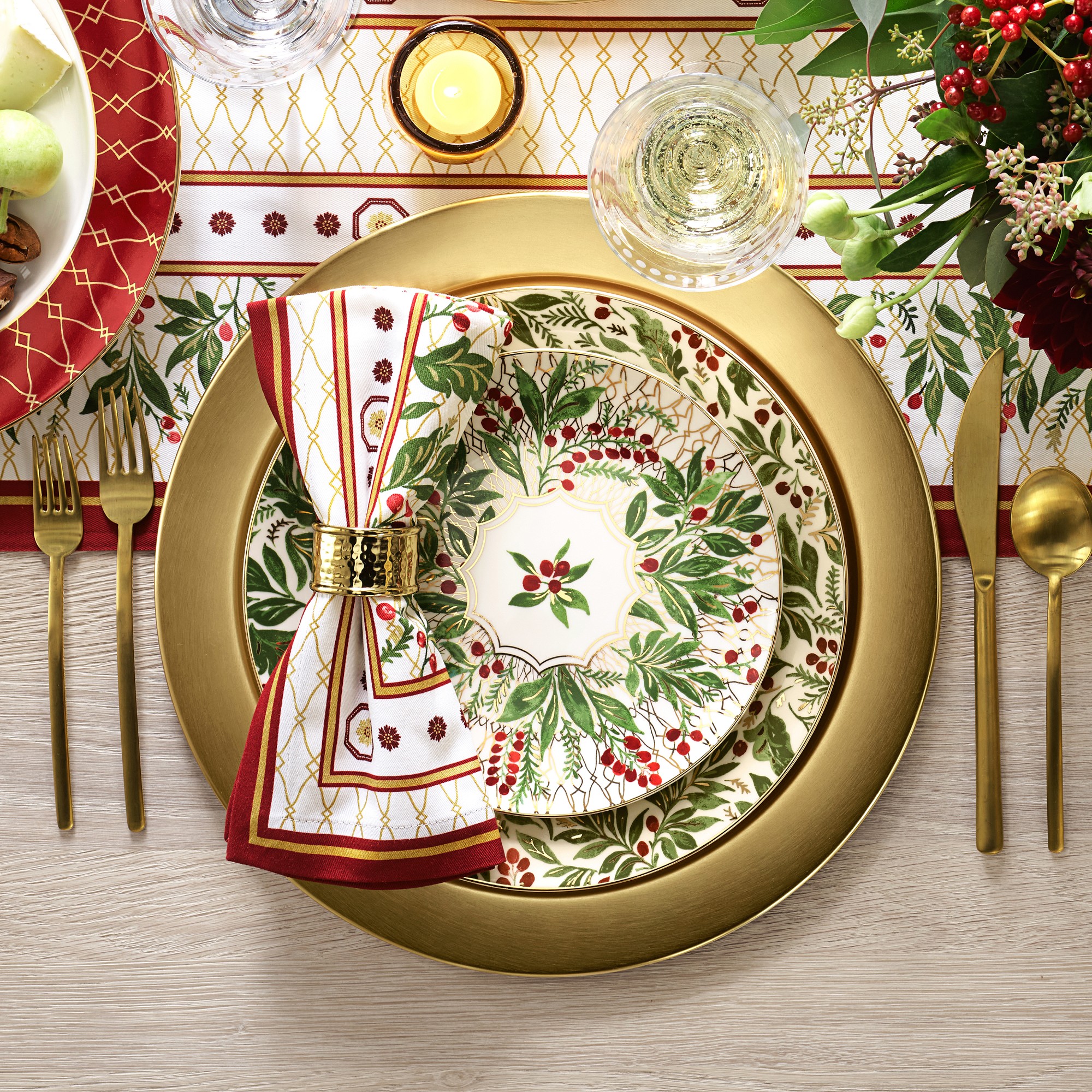 Antique Brass Napkin Rings, Set of 4