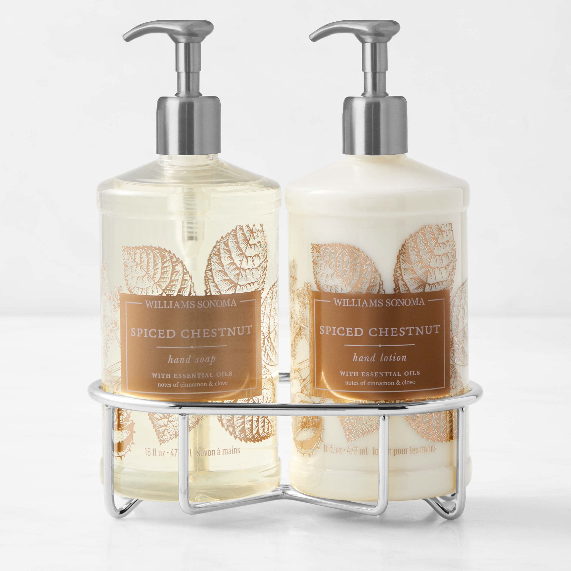 Williams Sonoma Spiced Chestnut Hand Soap & Hand Lotion 3-Piece Set