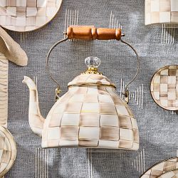 MacKenzie-Childs Mocha Check Tea Kettle