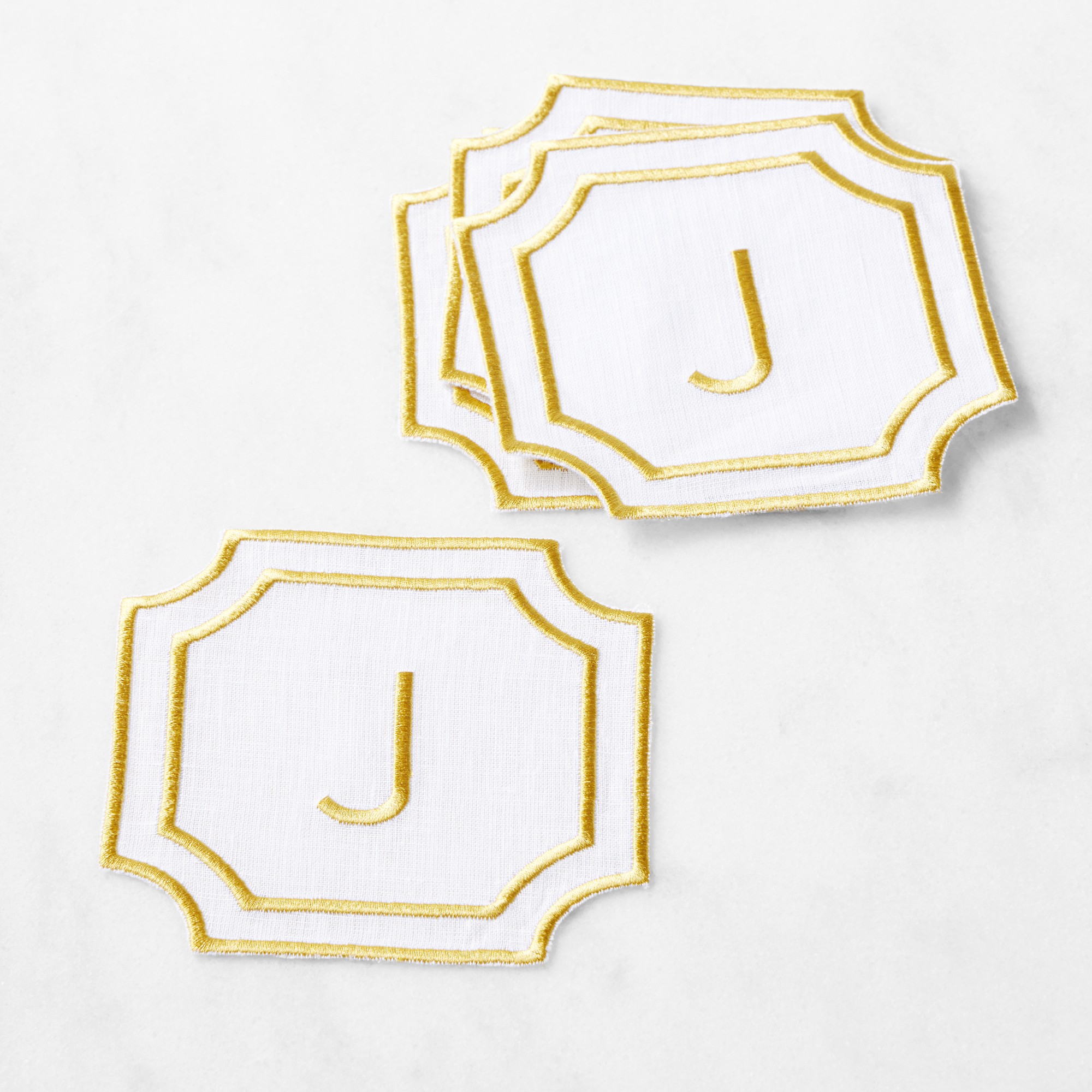 Cartouche Monogram Coasters, Set of 4