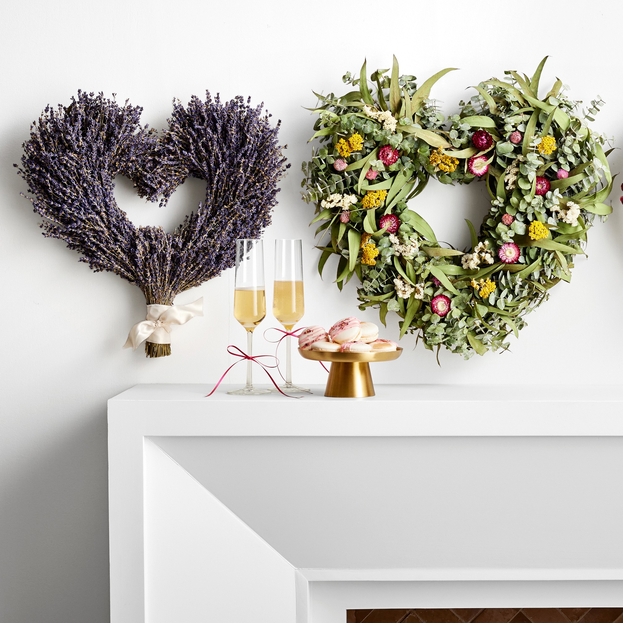 Lavender Heart Live Wreath, 16