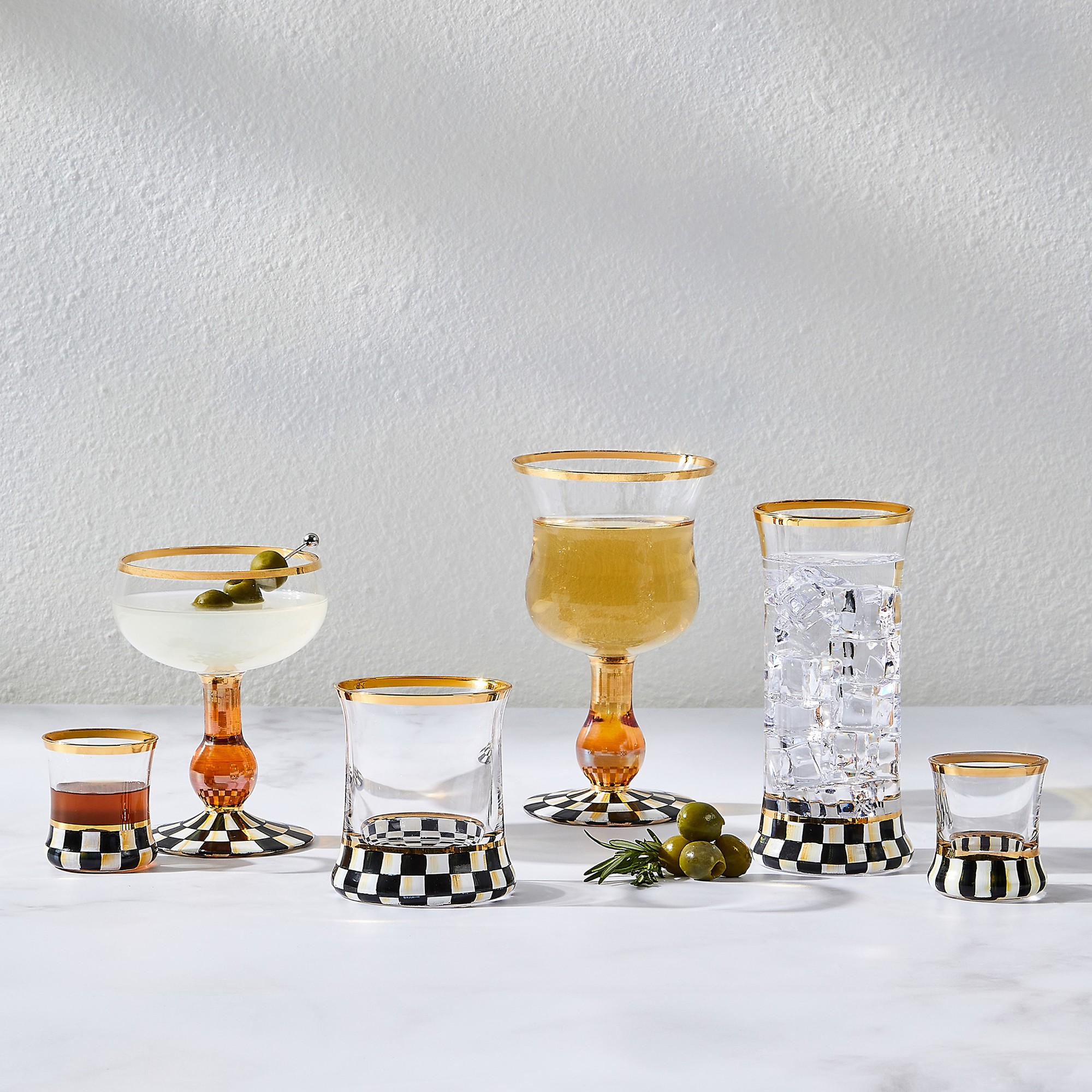 MacKenzie-Childs Courtly Check Wine Glass