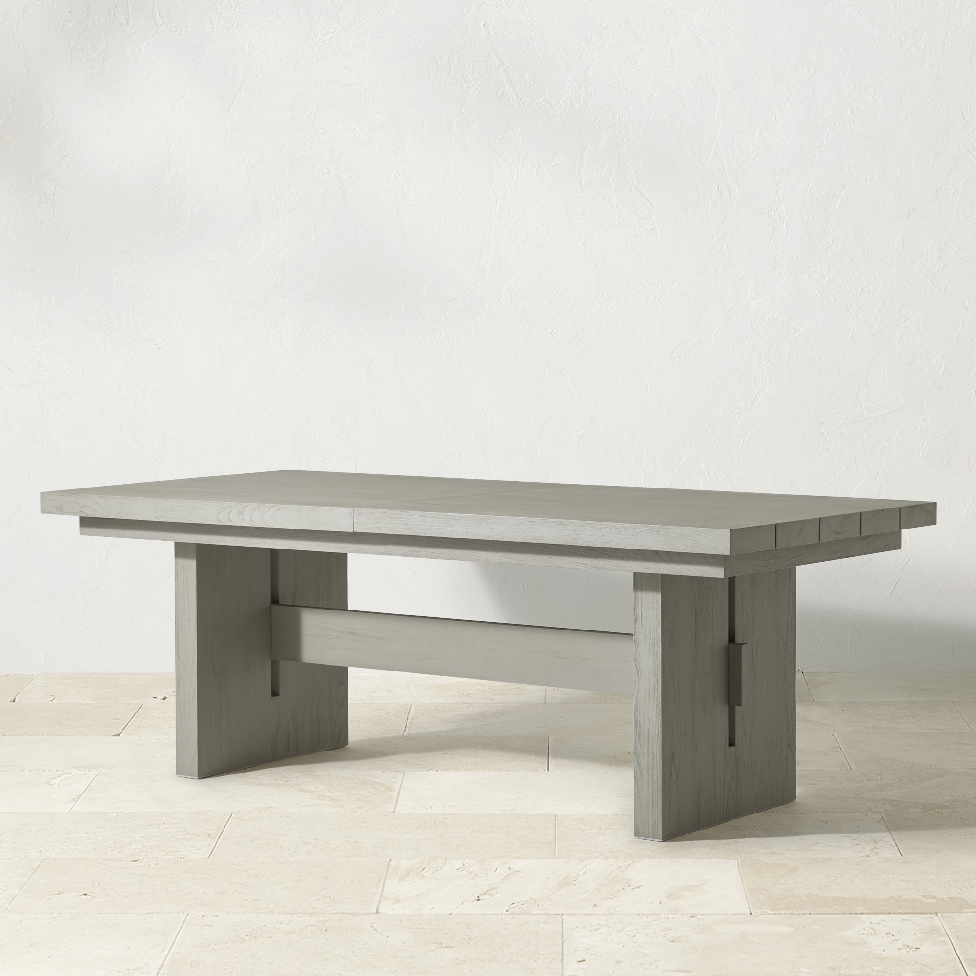 San Clemente Outdoor Grey Teak Rectangular Dining Table (84