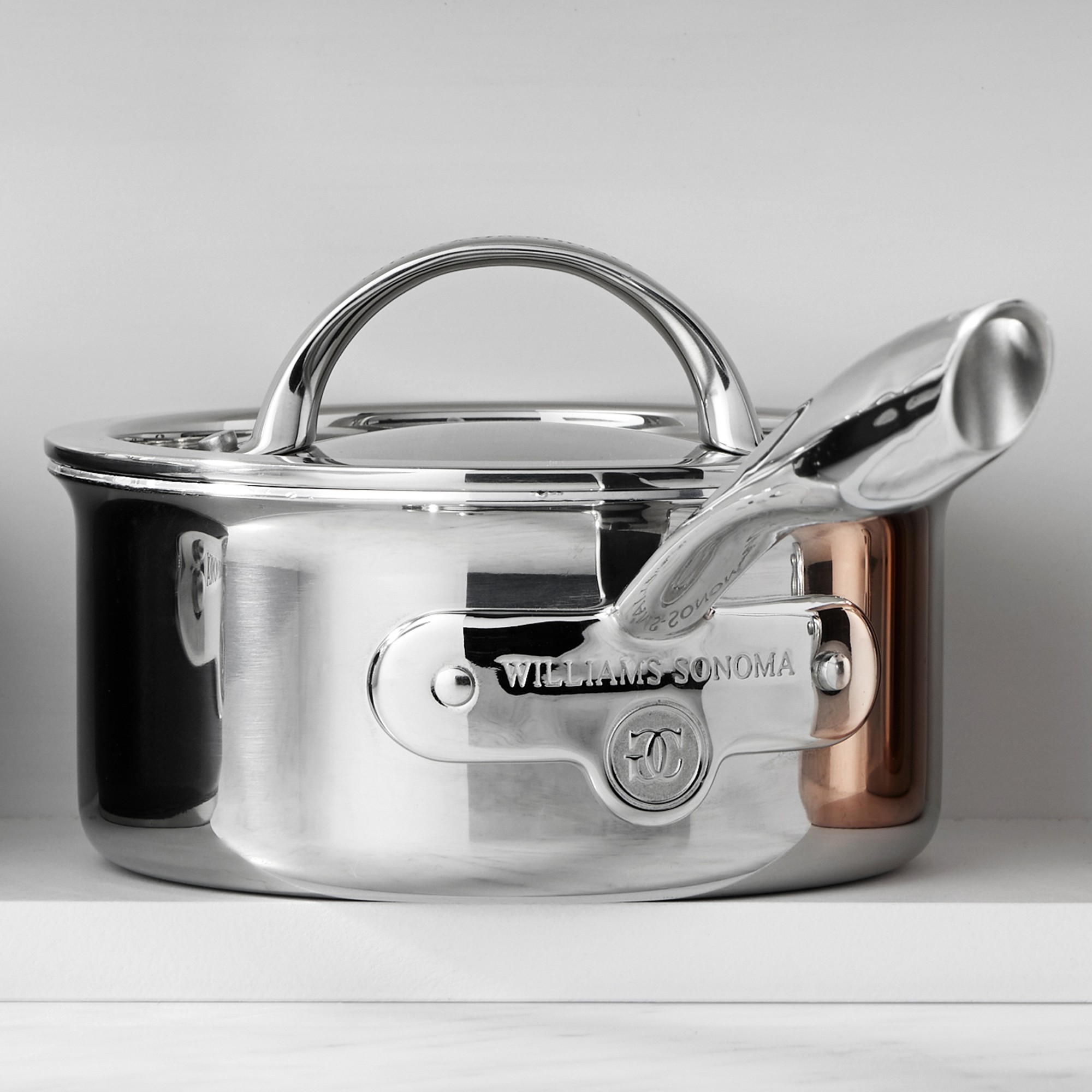 Williams Sonoma Signature Thermo-Clad™ Stainless-Steel Saucepan