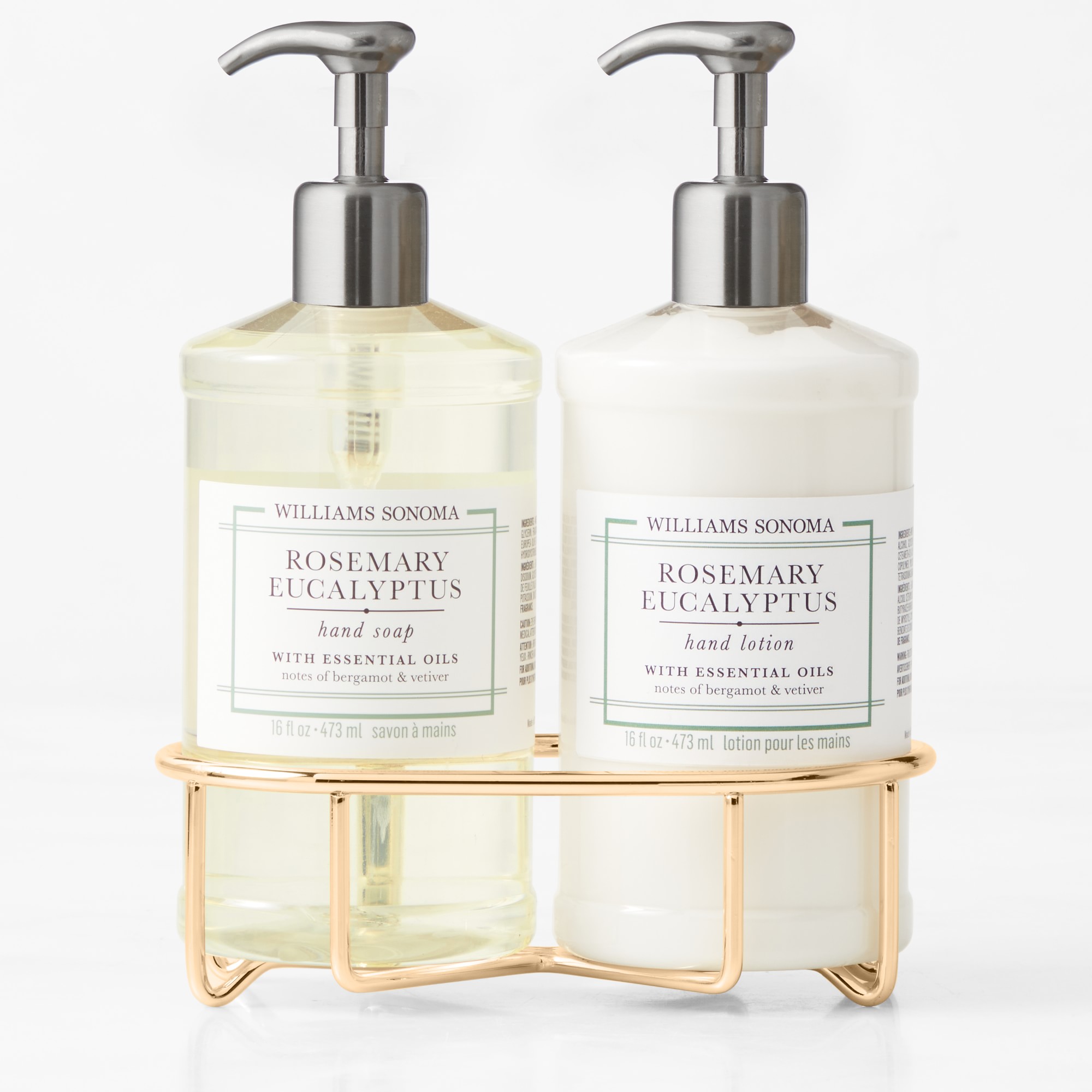 Williams Sonoma Rosemary Eucalyptus Hand Soap & Lotion 3-Piece Set
