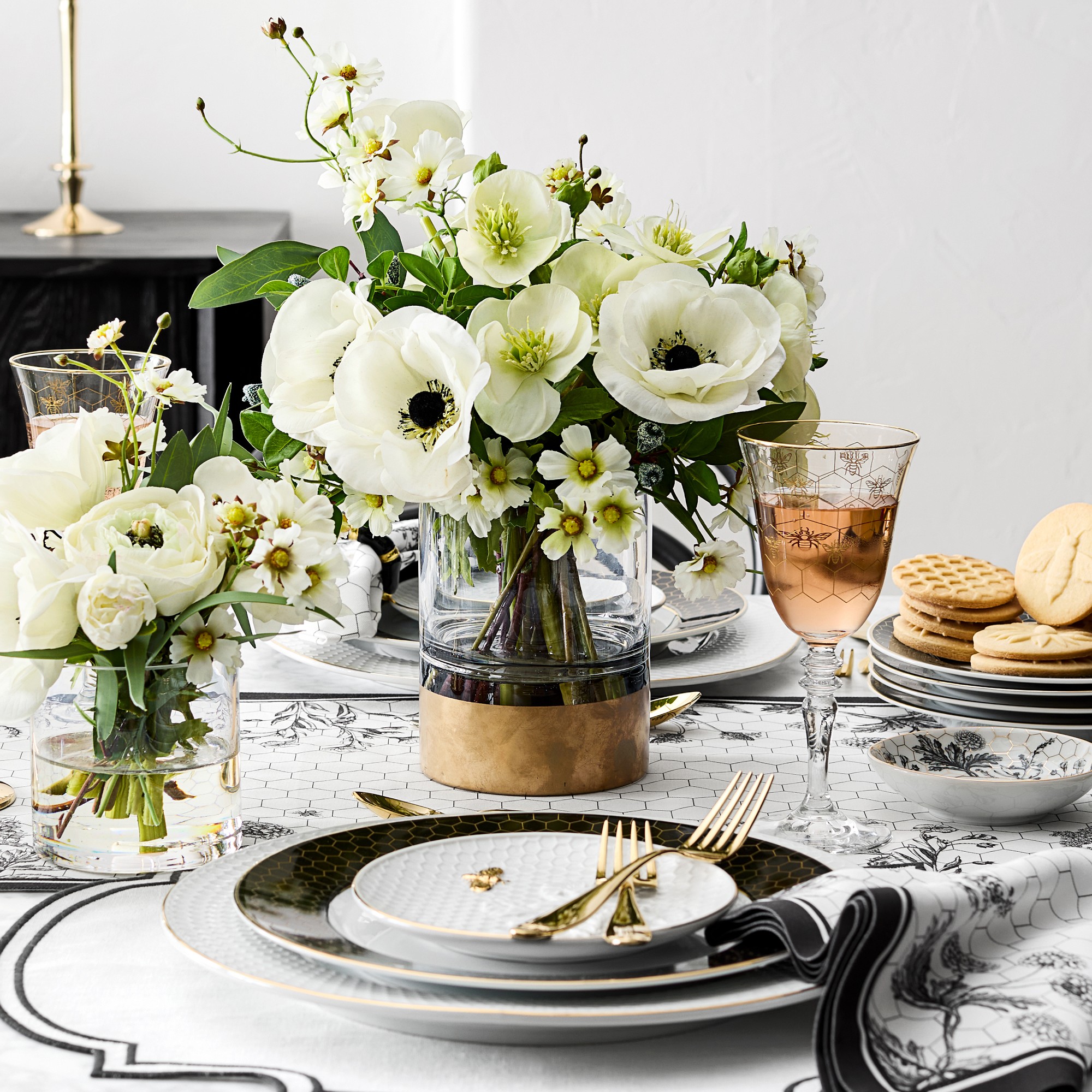 Honeycomb Embossed Appetizer Plates, Set of 4