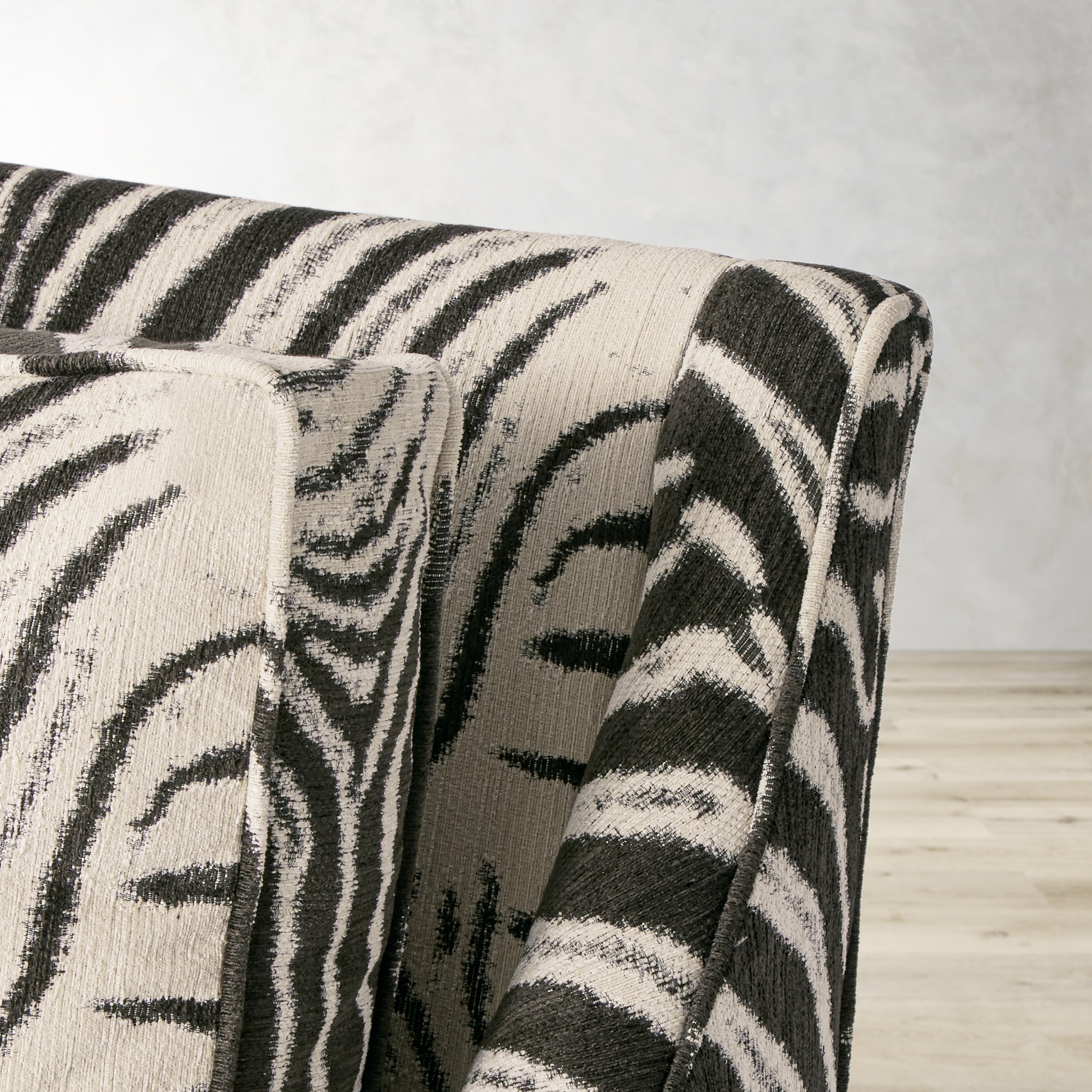 Zebra Upholstered Swivel Chair