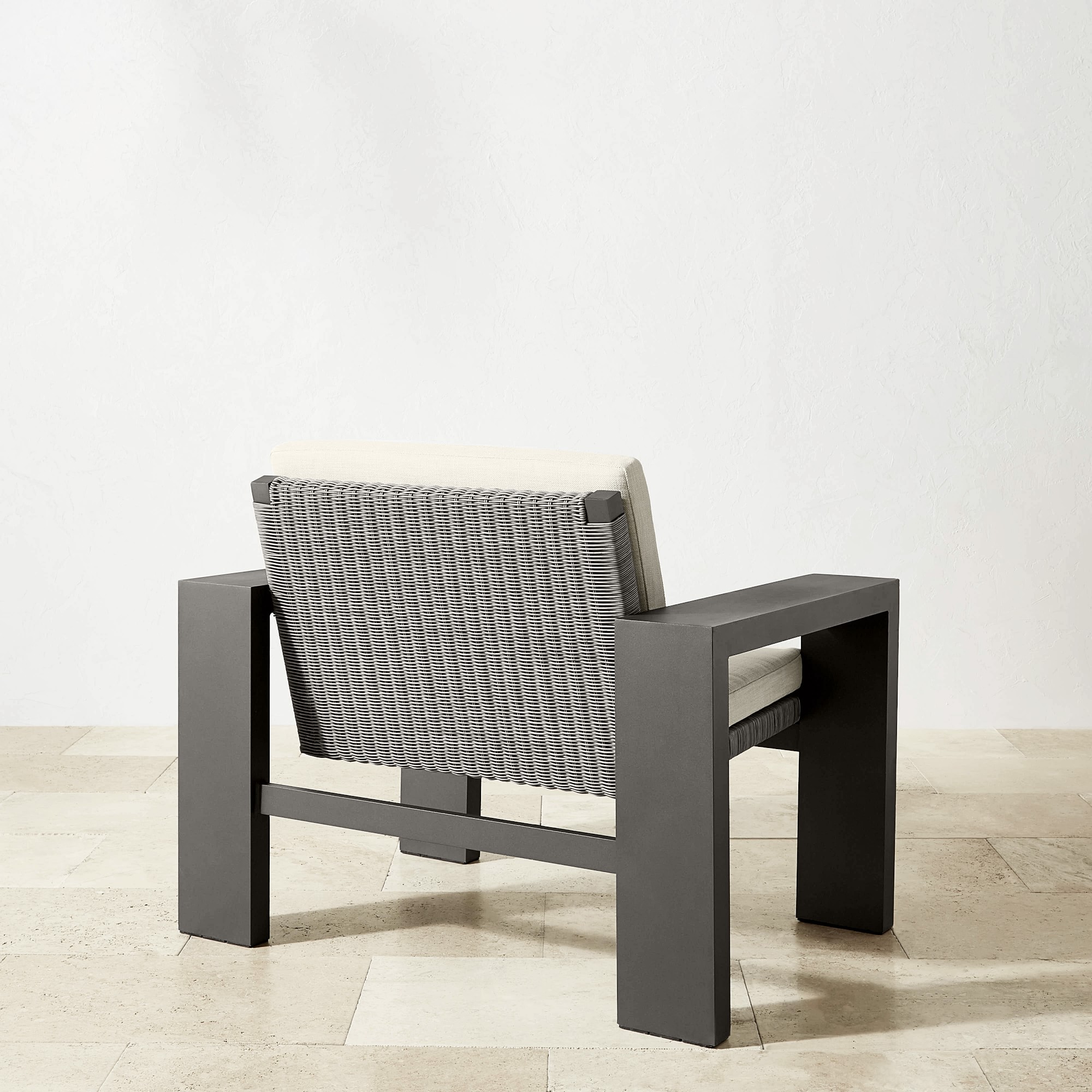 Larnaca Outdoor Slate Grey Metal x All-Weather Weave Club Chair