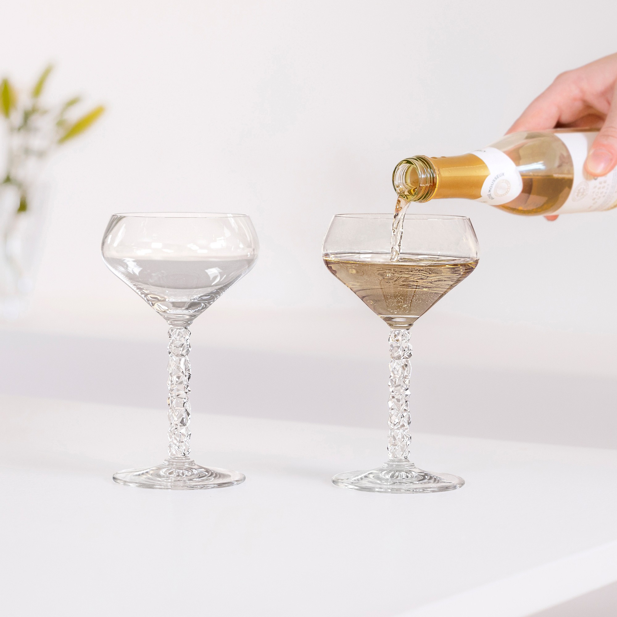 Orrefors Carat Coupe Glasses, Set of 2