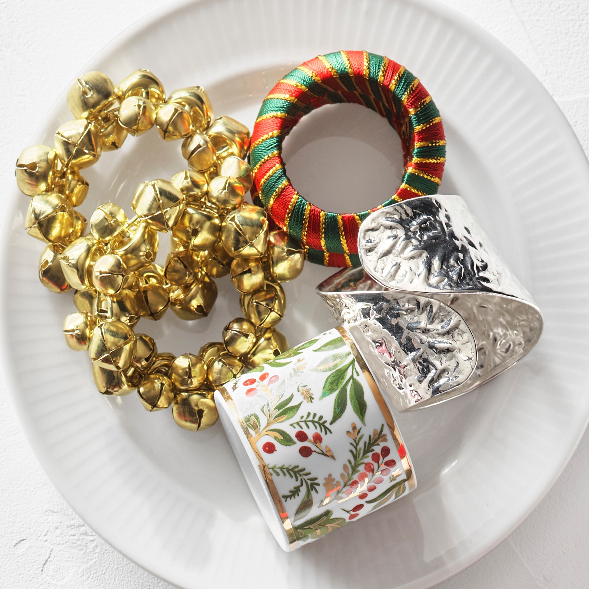 Hammered Cuff Napkin Rings, Set of 4