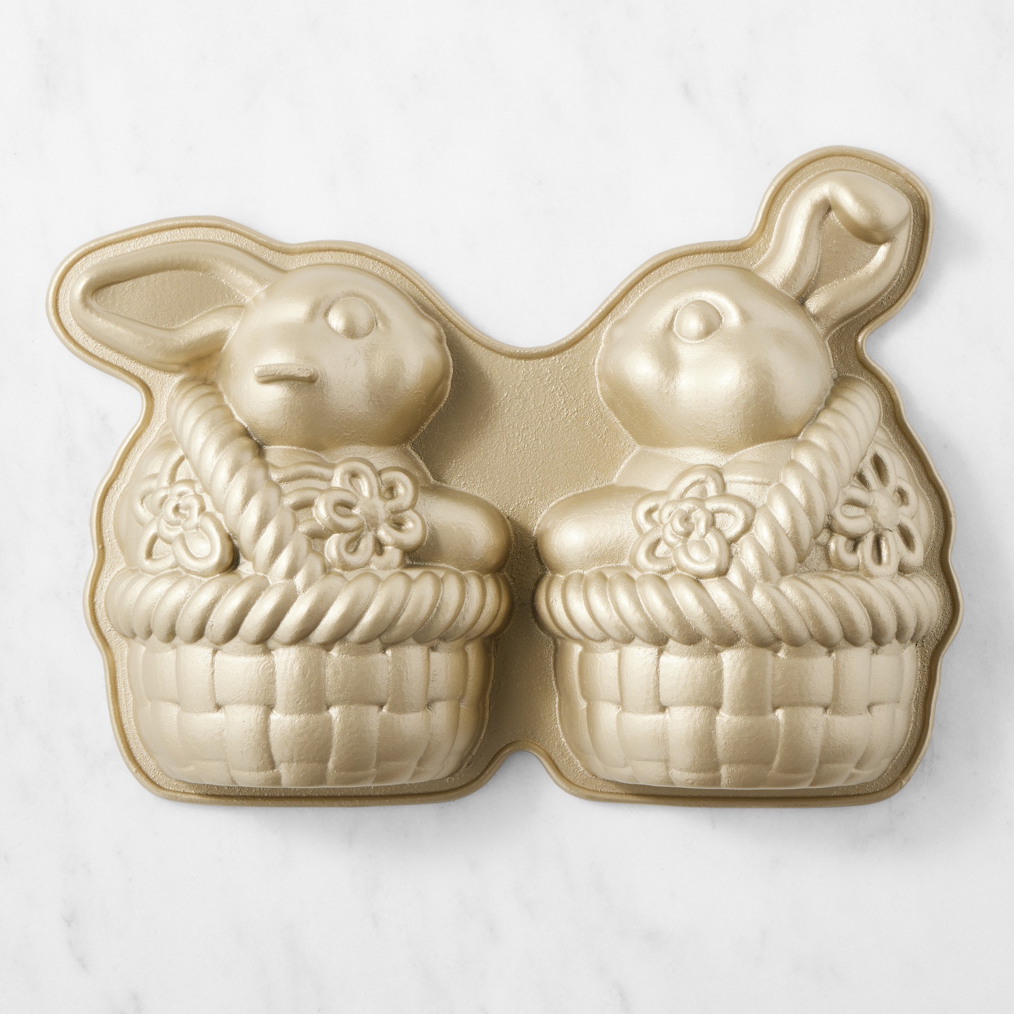 Nordic Ware Nonstick Cast Aluminum Easter Bunny in Basket Pan