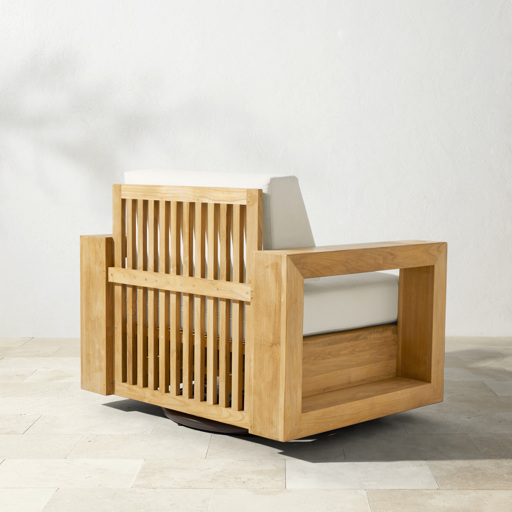 Larnaca Outdoor Teak Swivel Chair