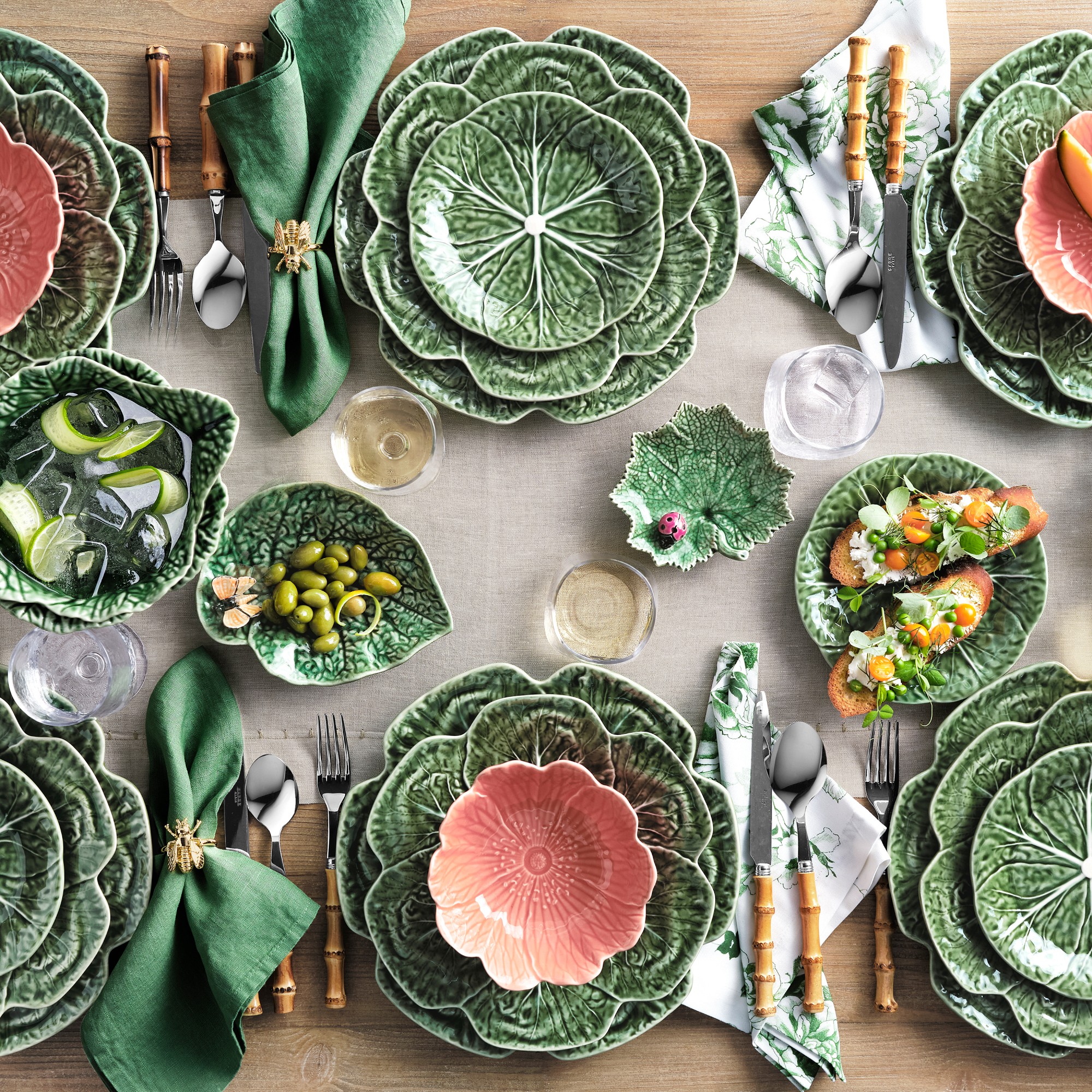 Bordallo Pinheiro Cabbage Dinner Plates