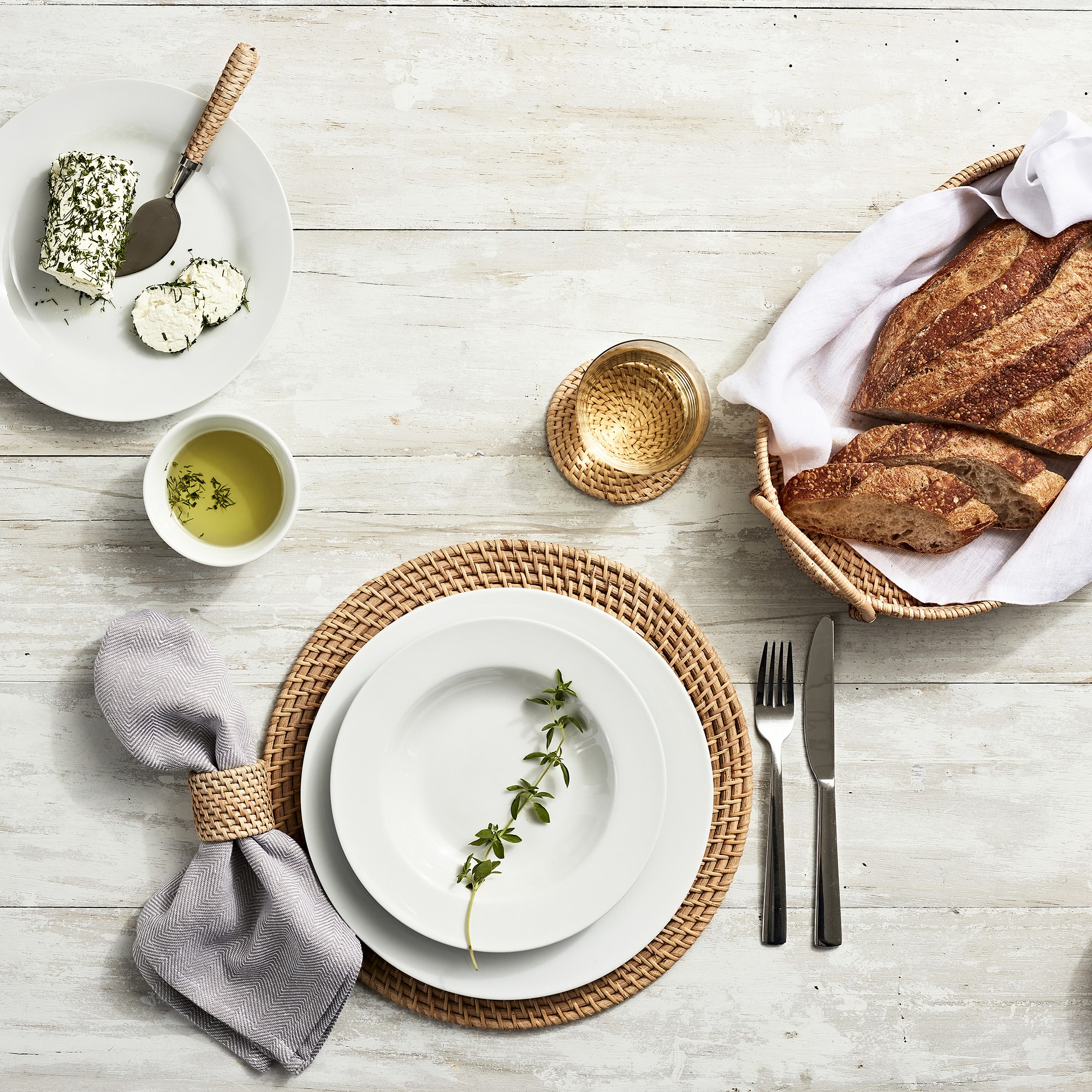 Light Woven Oval Tray