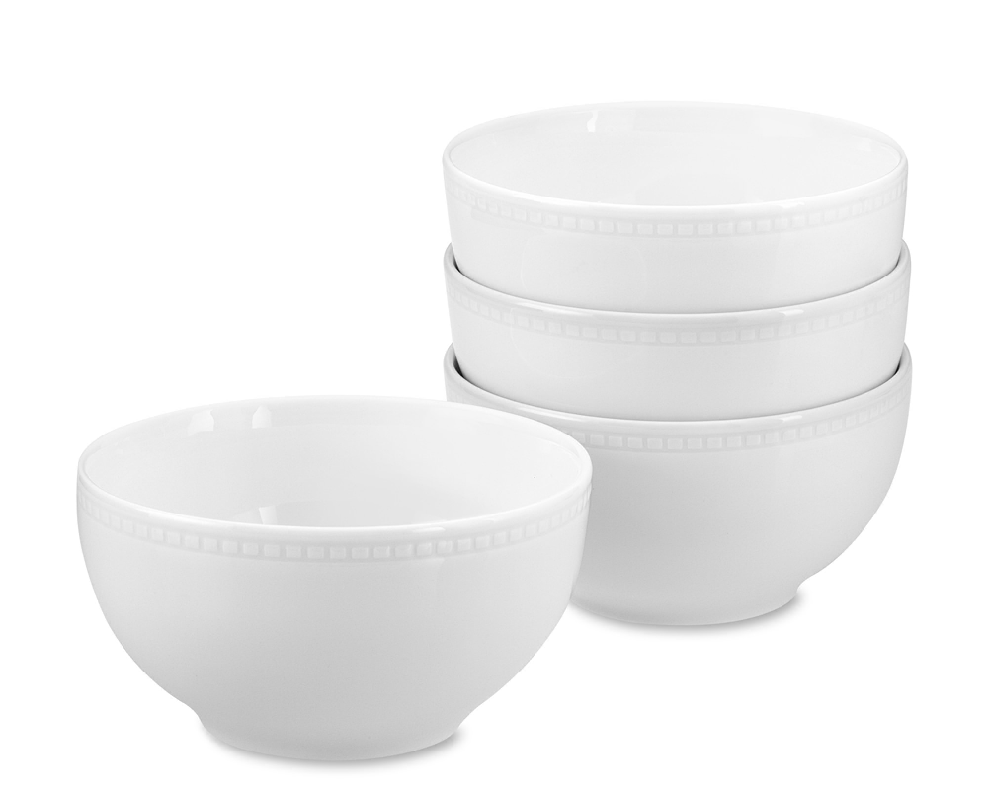 Apilco Beaded Hemstitch Porcelain Cereal Bowls