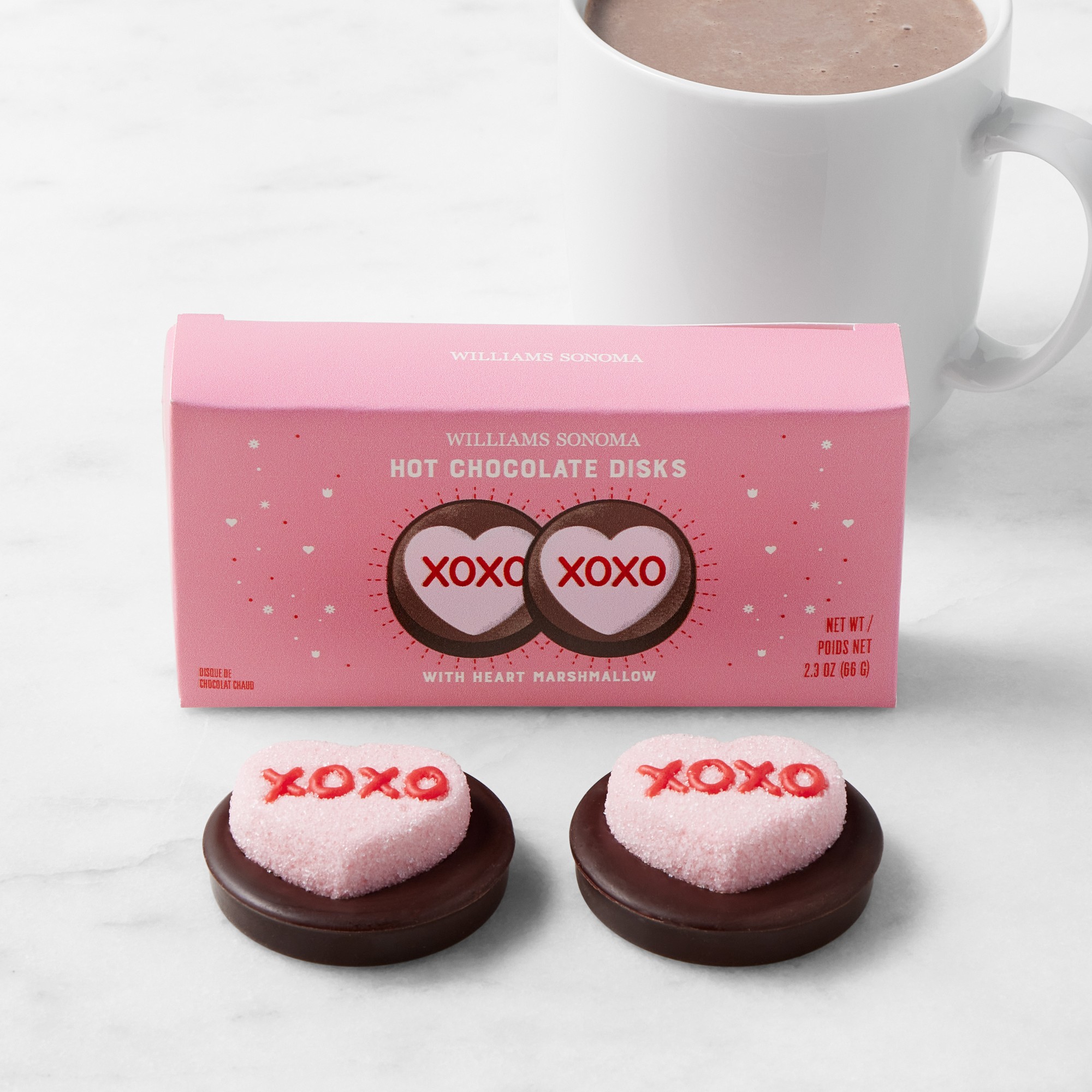 Williams Sonoma Hot Chocolate Disks with Heart Marshmallow