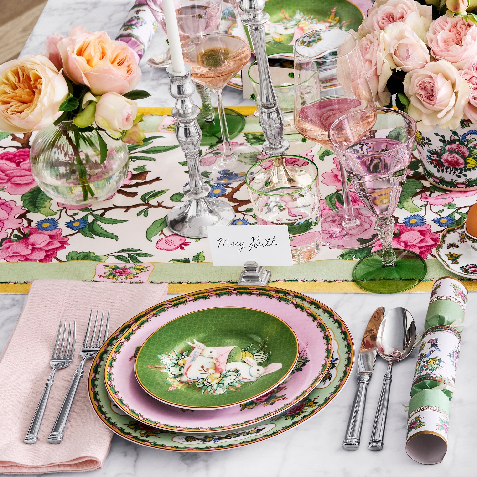 Canton Rose Floral Table Runner