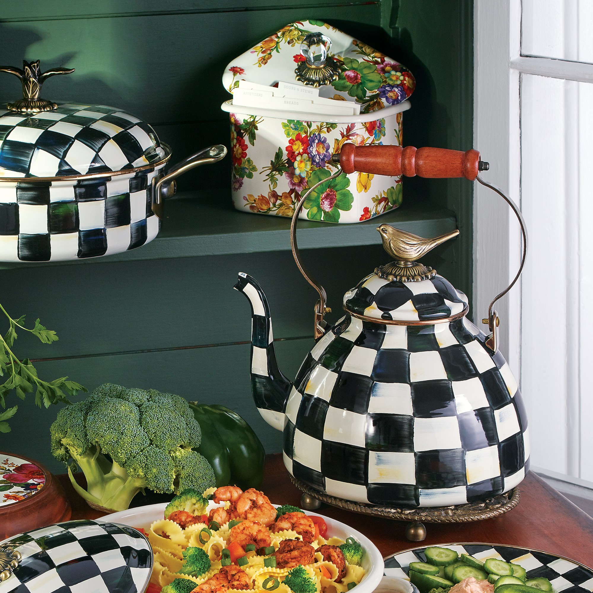 MacKenzie-Childs Courtly Check Tea Kettle