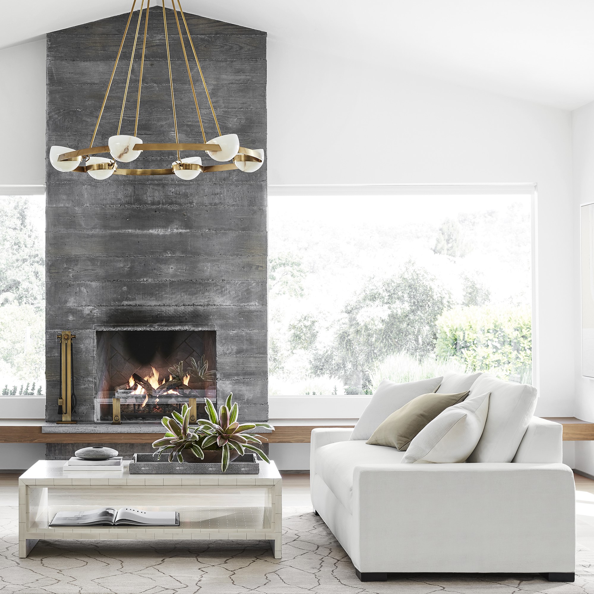 Faux Bone Rectangular Coffee Table (56