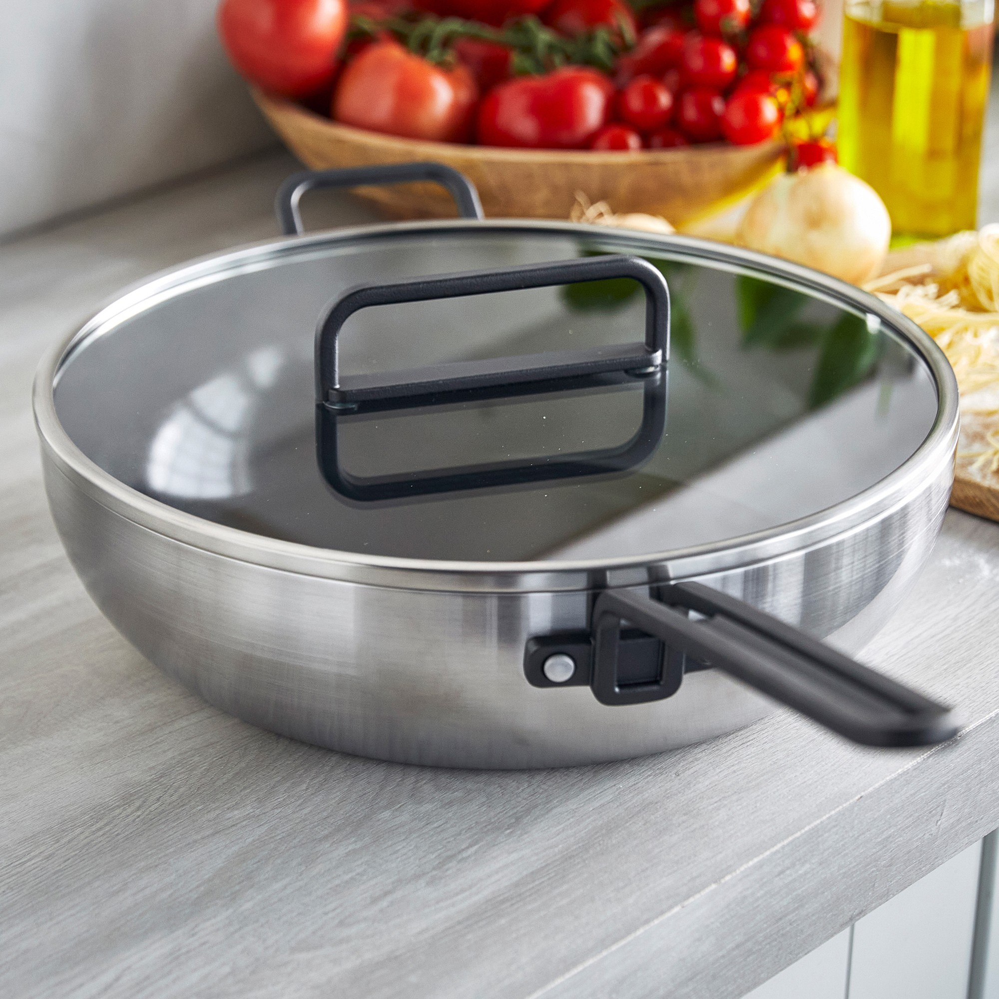 GreenPan™ Stanley Tucci™ Stainless-Steel Ceramic Nonstick Essential Stanley Pan, 6 1/2-Qt.