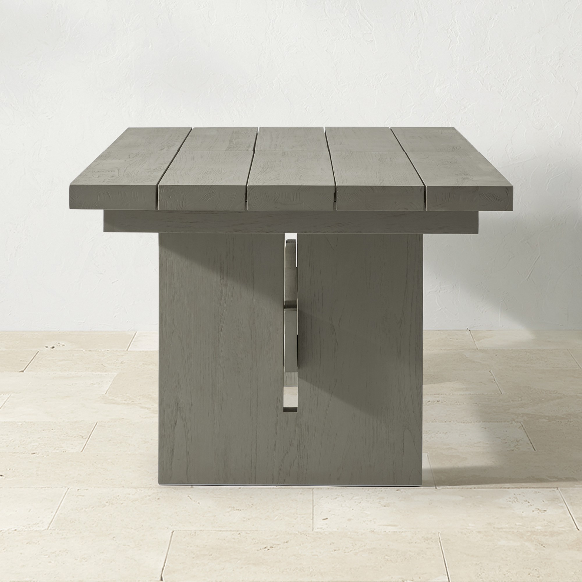 San Clemente Outdoor Grey Teak Rectangular Dining Table (84