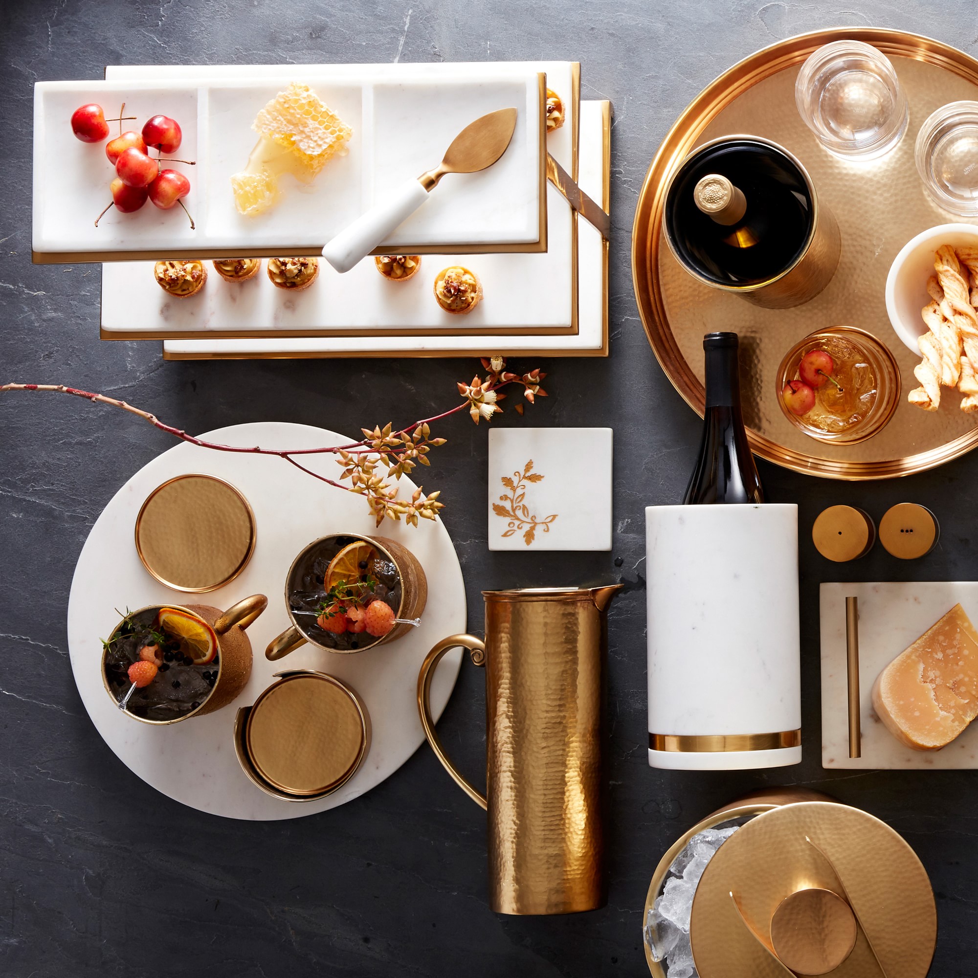 Marble & Brass Wine Chiller