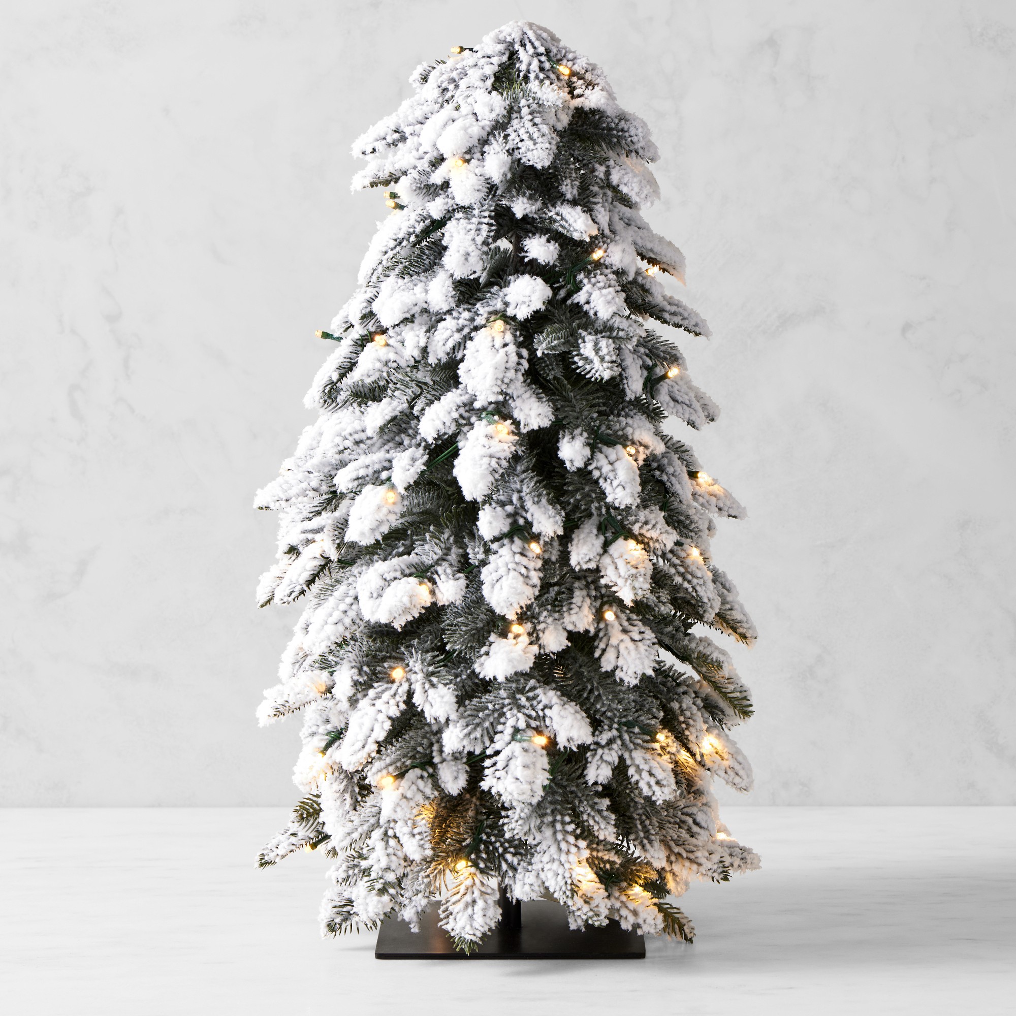 Jeff Leatham x Williams Sonoma Winter White Faux Tabletop Tree with Twinkle Lights