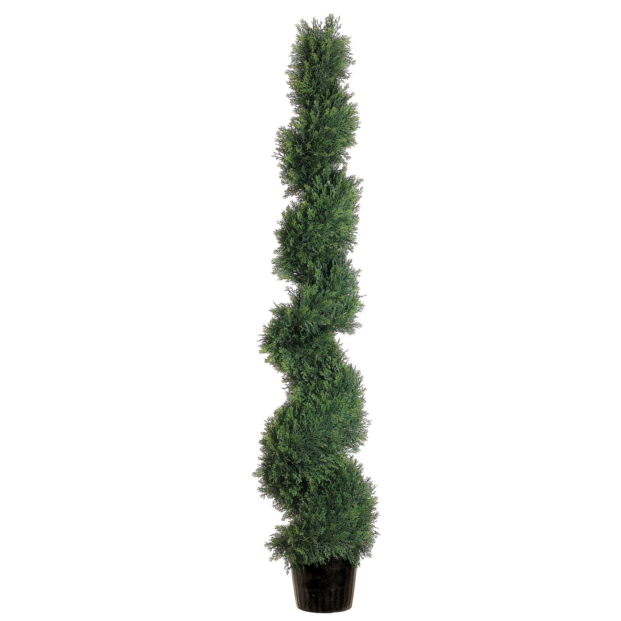 Spiral Faux Cedar Topiary in Plastic Pot, 3'-6'