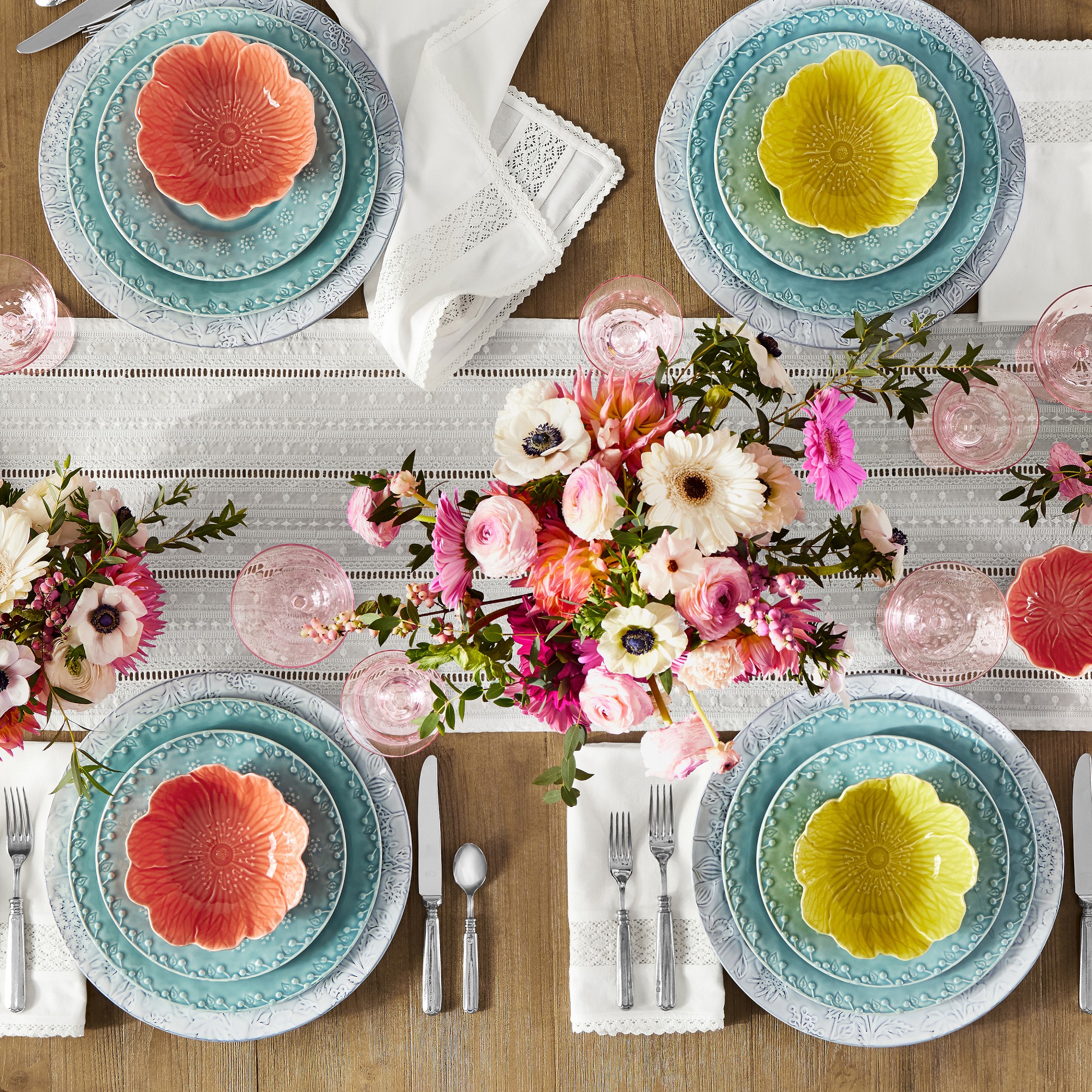 Crotchet Inset Napkins, Set of 4