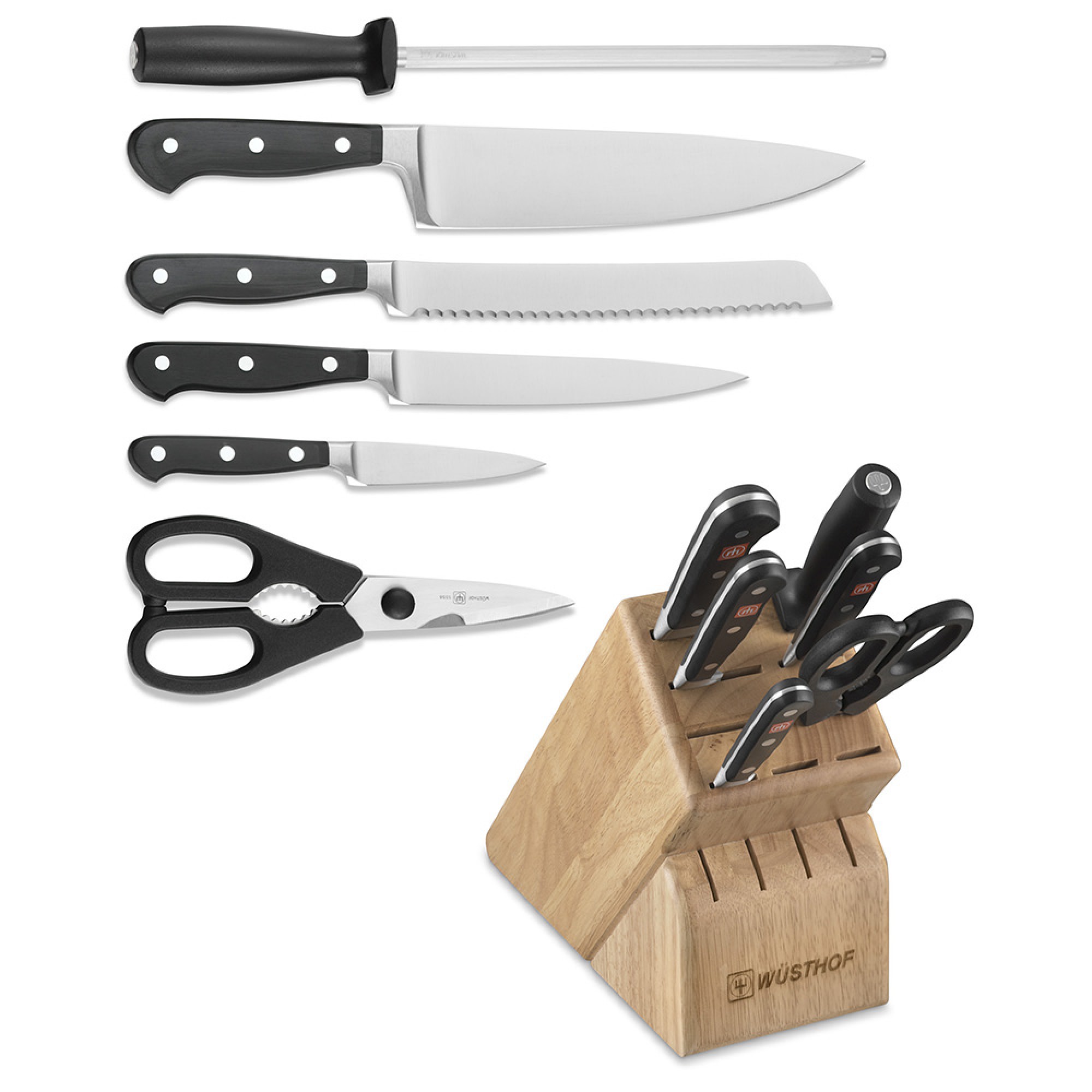 Wüsthof Classic Knife Block, Set of 7