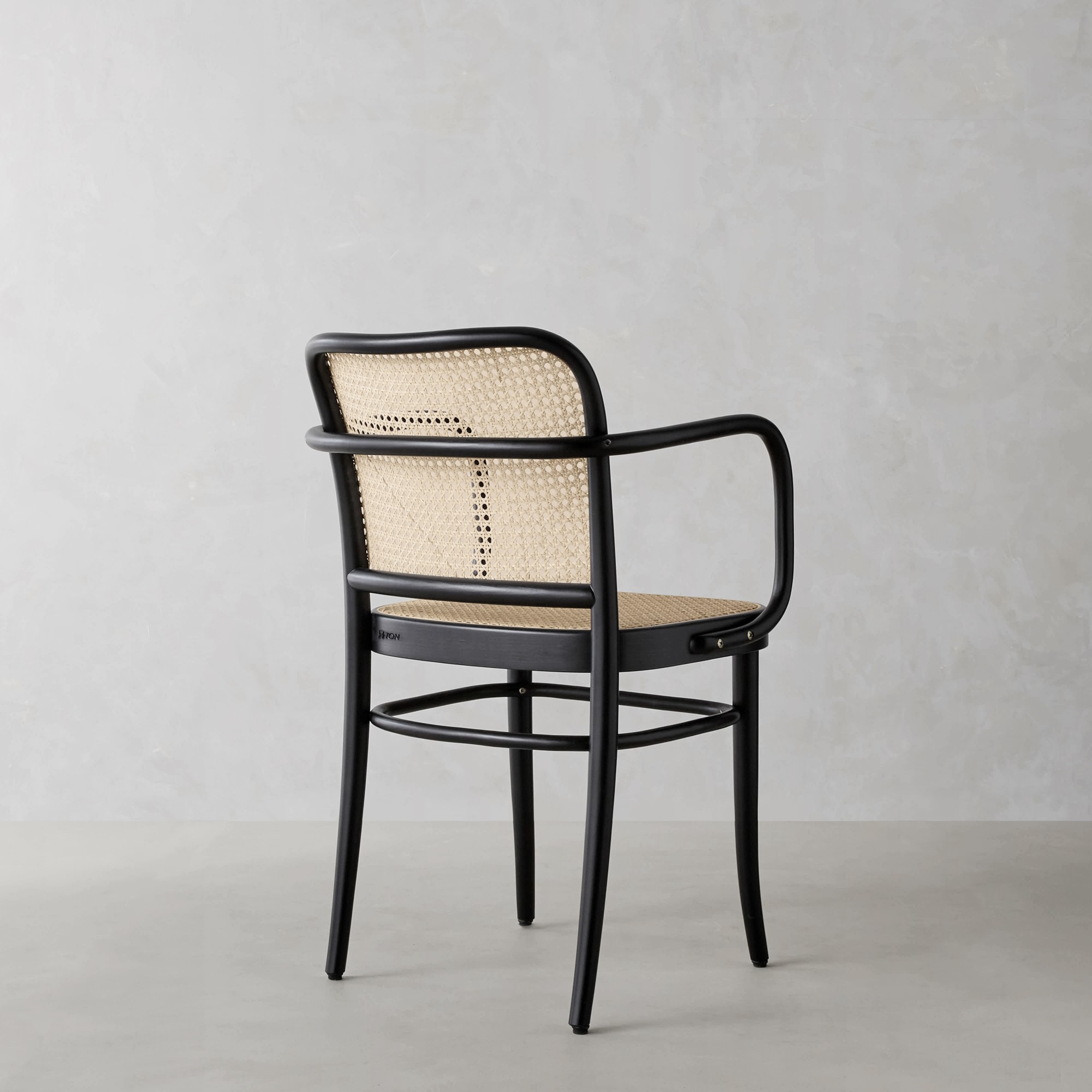 Ton 811 Caned Dining Armchair, Black