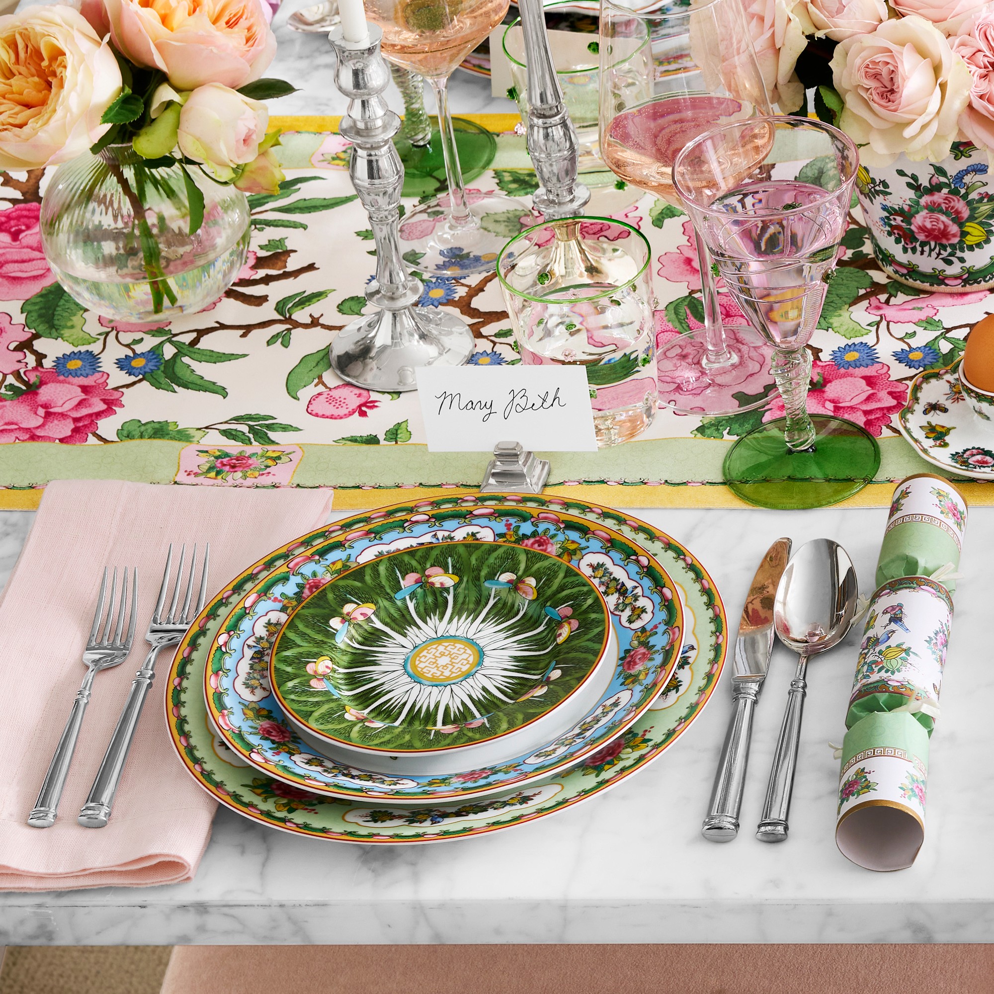 Canton Rose Floral Table Runner