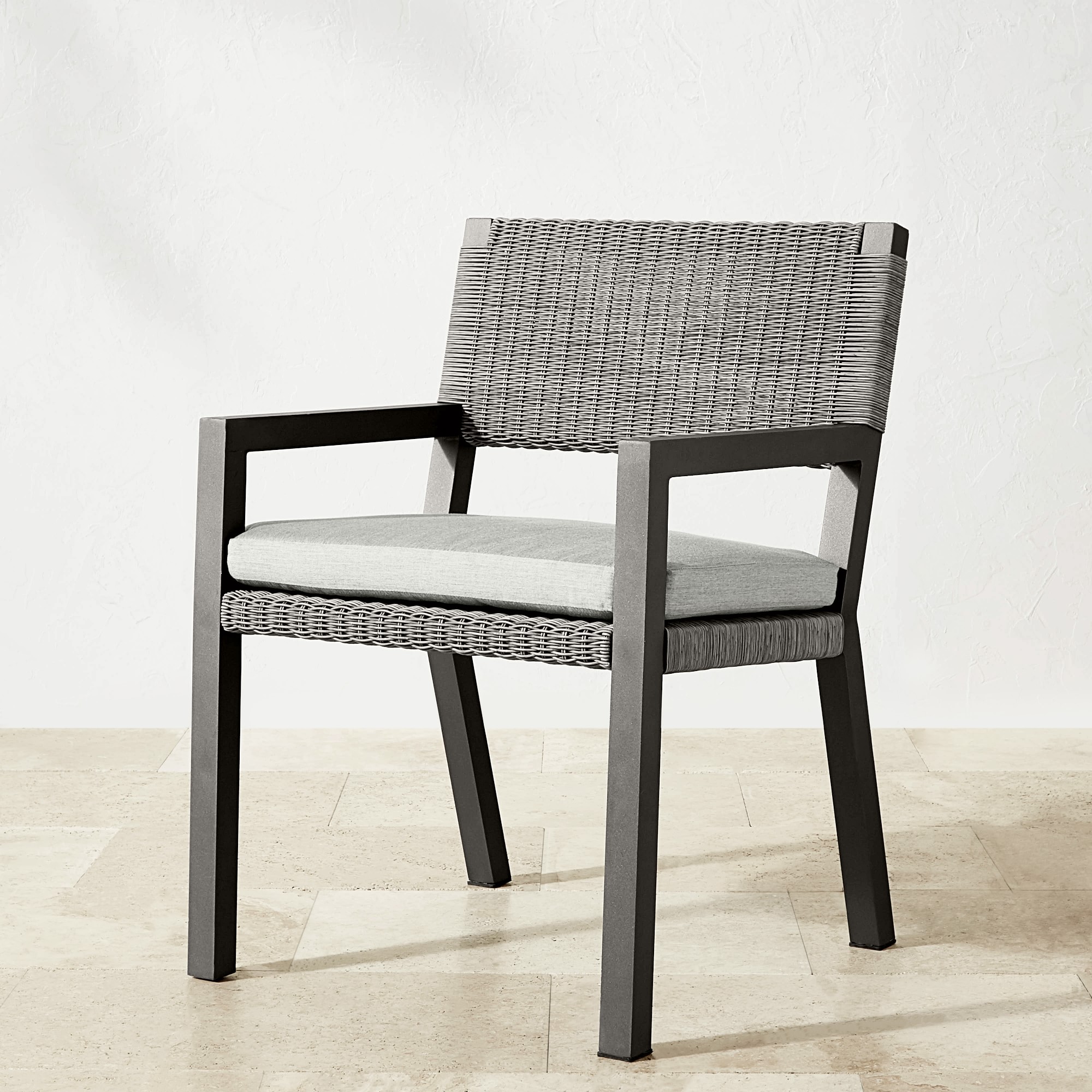Larnaca Outdoor Metal x All-Weather Weave Dining Armchair