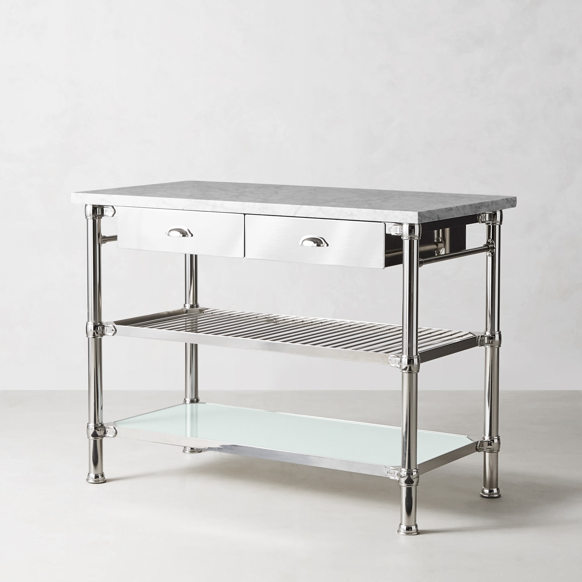 Modular Kitchen Island with Marble Top (48