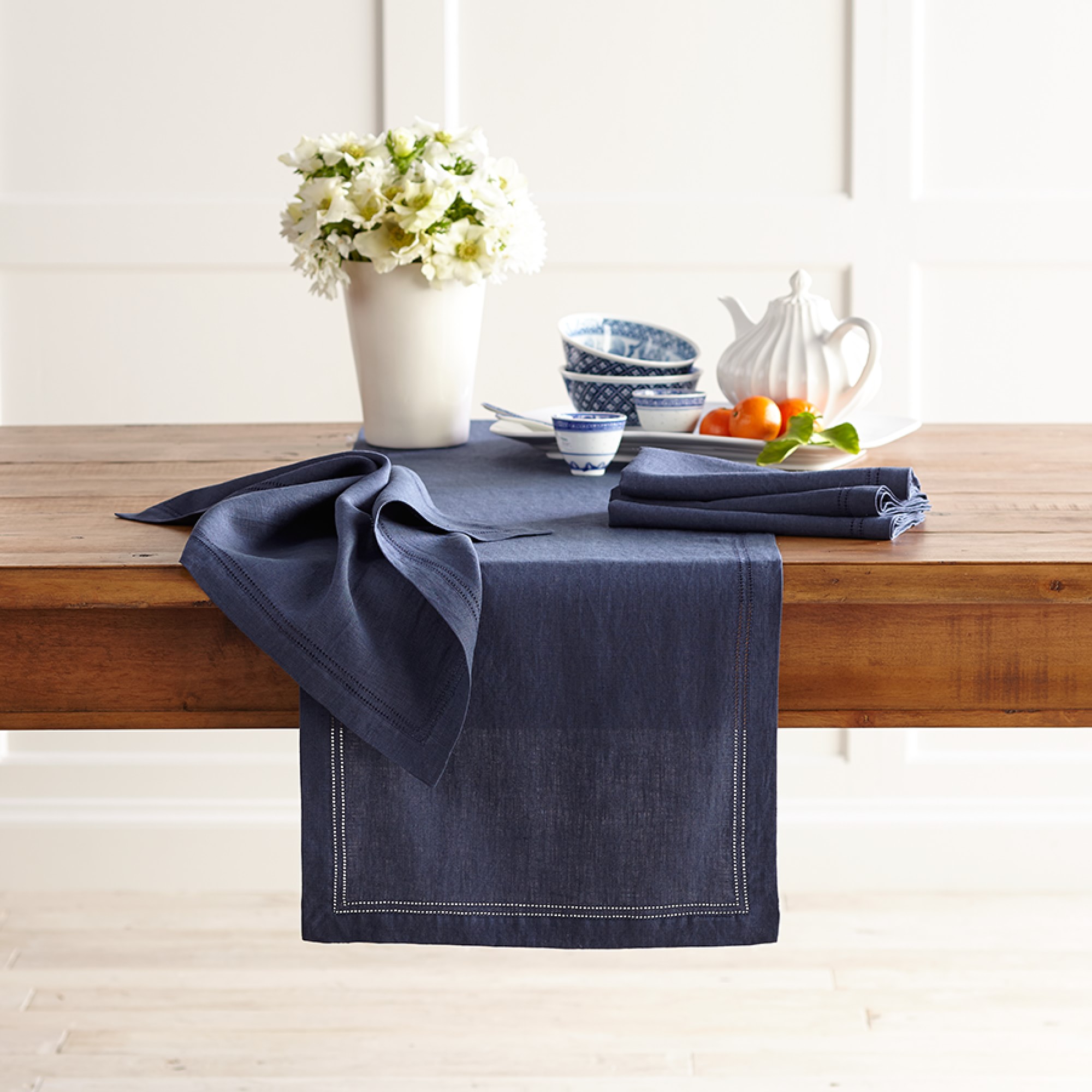 Linen Double Hemstitch Table Runner