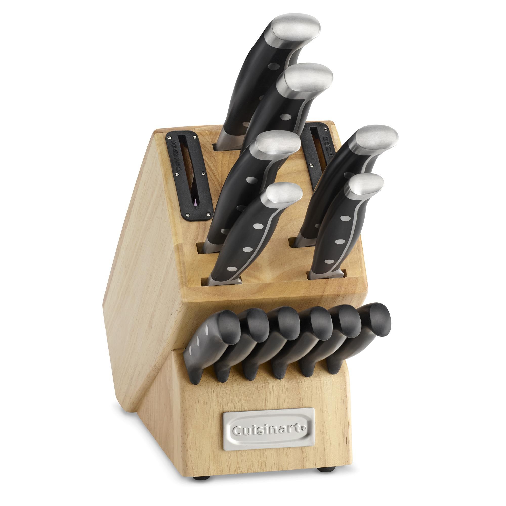 Cuisinart Nitrogen-Infused Stainless-Steel Knife Block with Built in Sharpener, Set of 15
