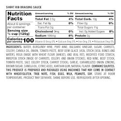 Williams Sonoma Braising Sauce, Classic Short Rib