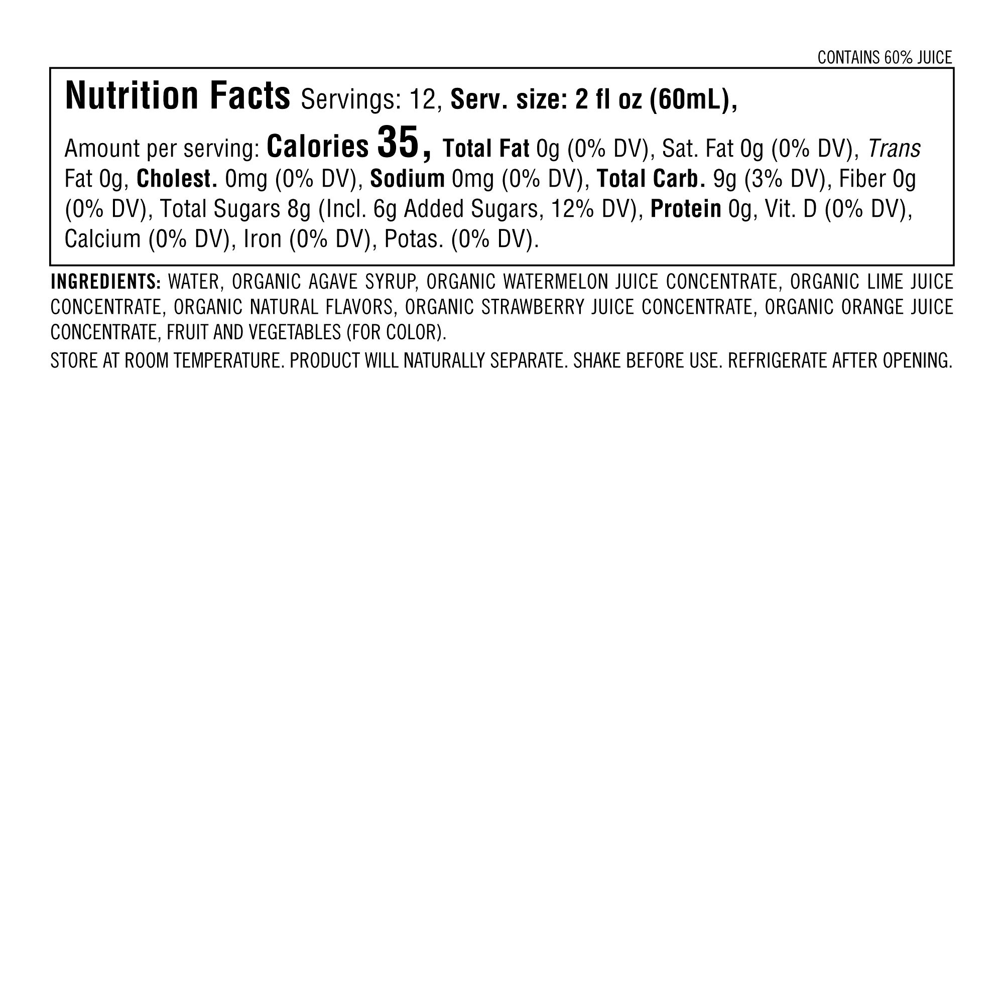 Williams Sonoma Organic Margarita Mix, Strawberry Watermelon