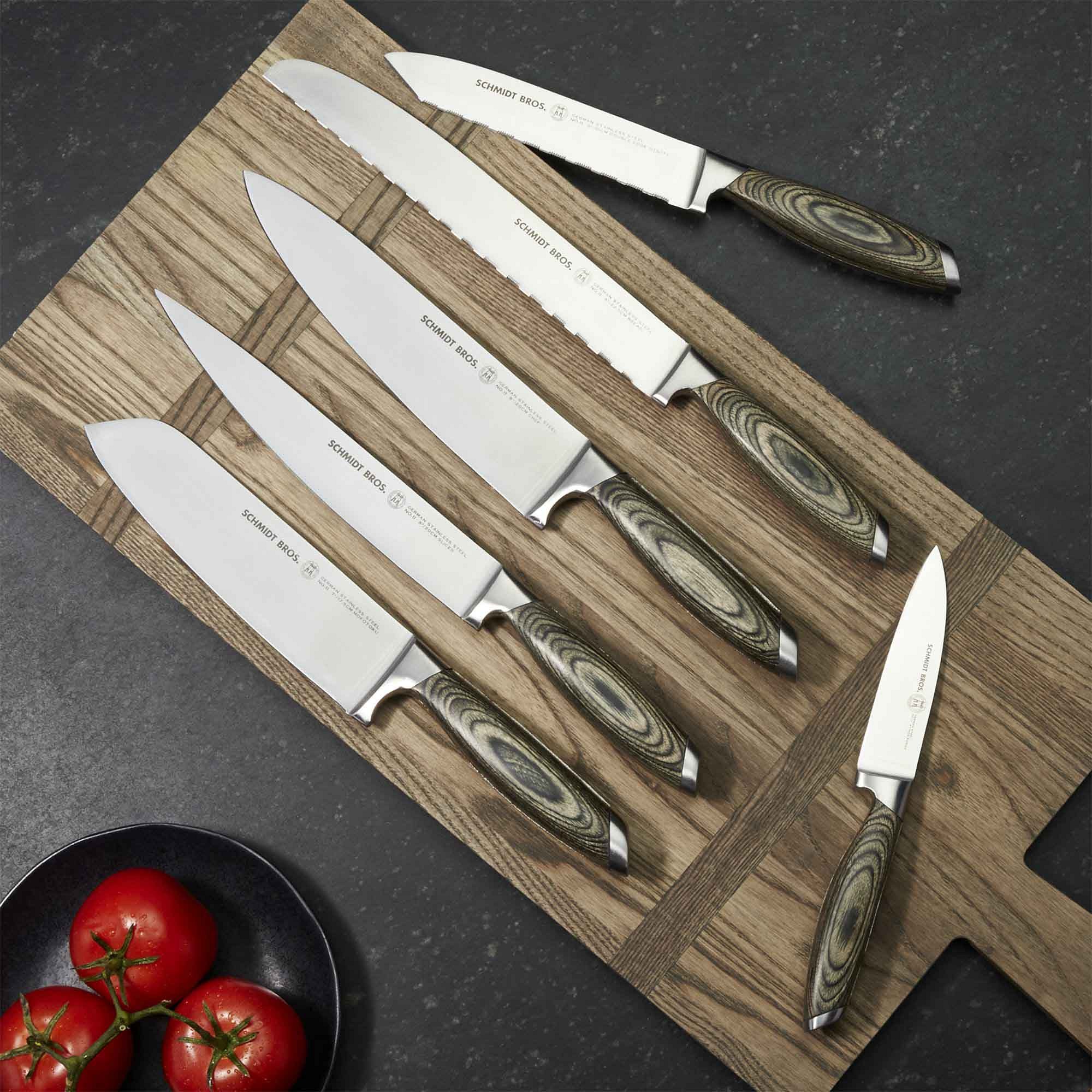 Schmidt Brothers Bonded Ash Knives, Set of 7