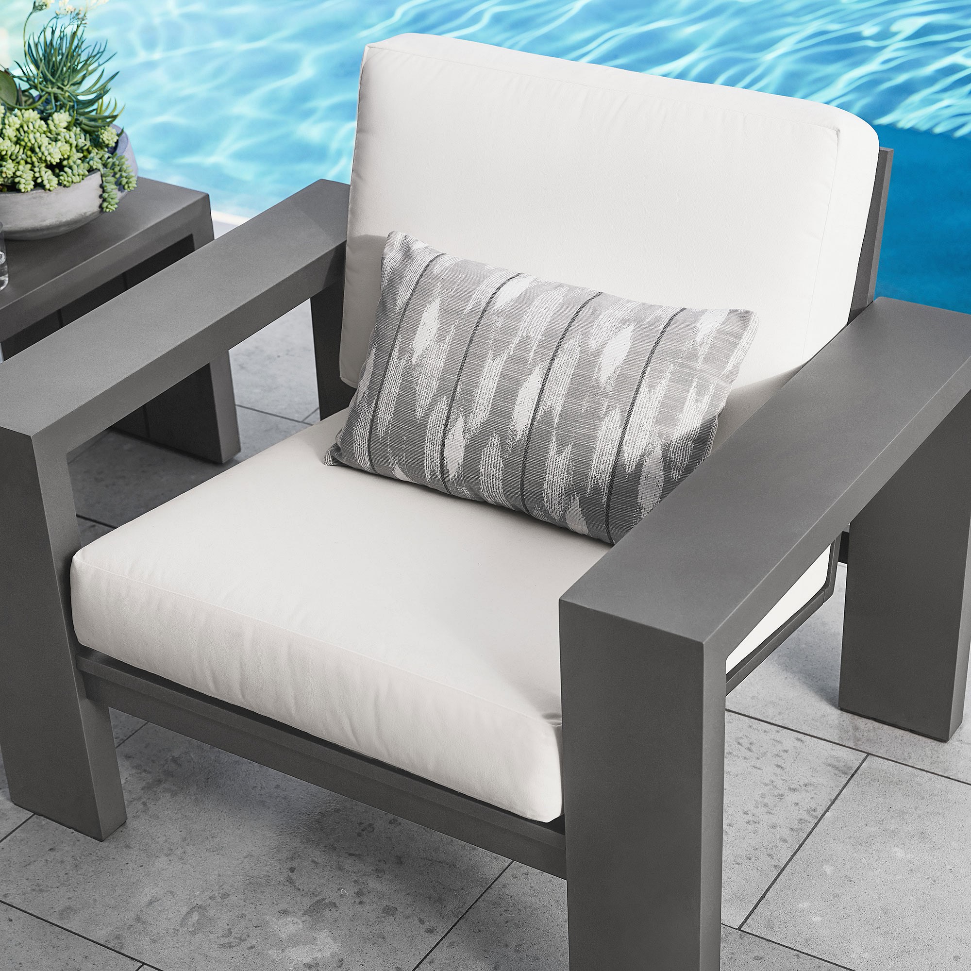 Larnaca Outdoor Slate Grey Metal Club Chair