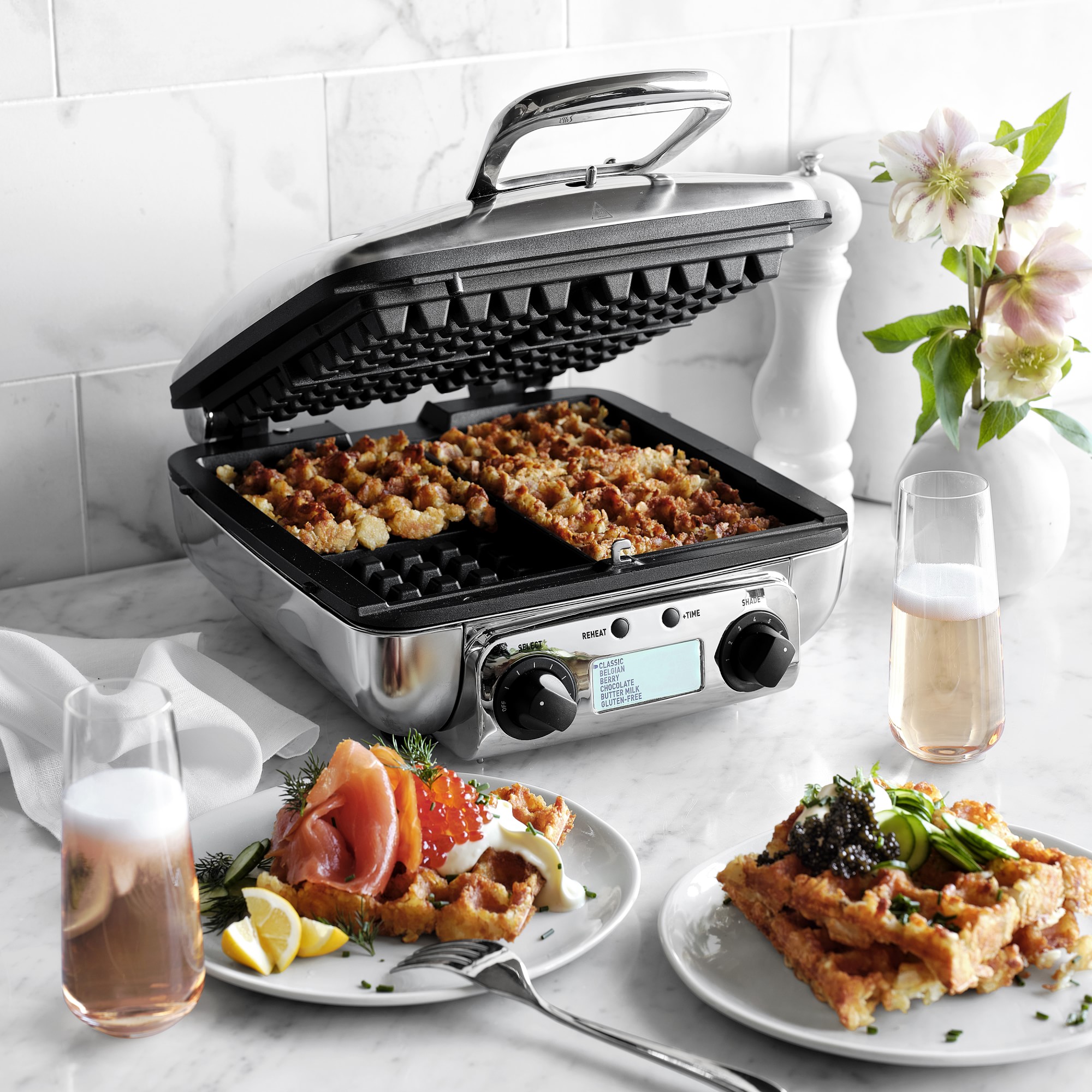 All-Clad 4-Square Digital Gourmet Waffle Maker with Removable Plates