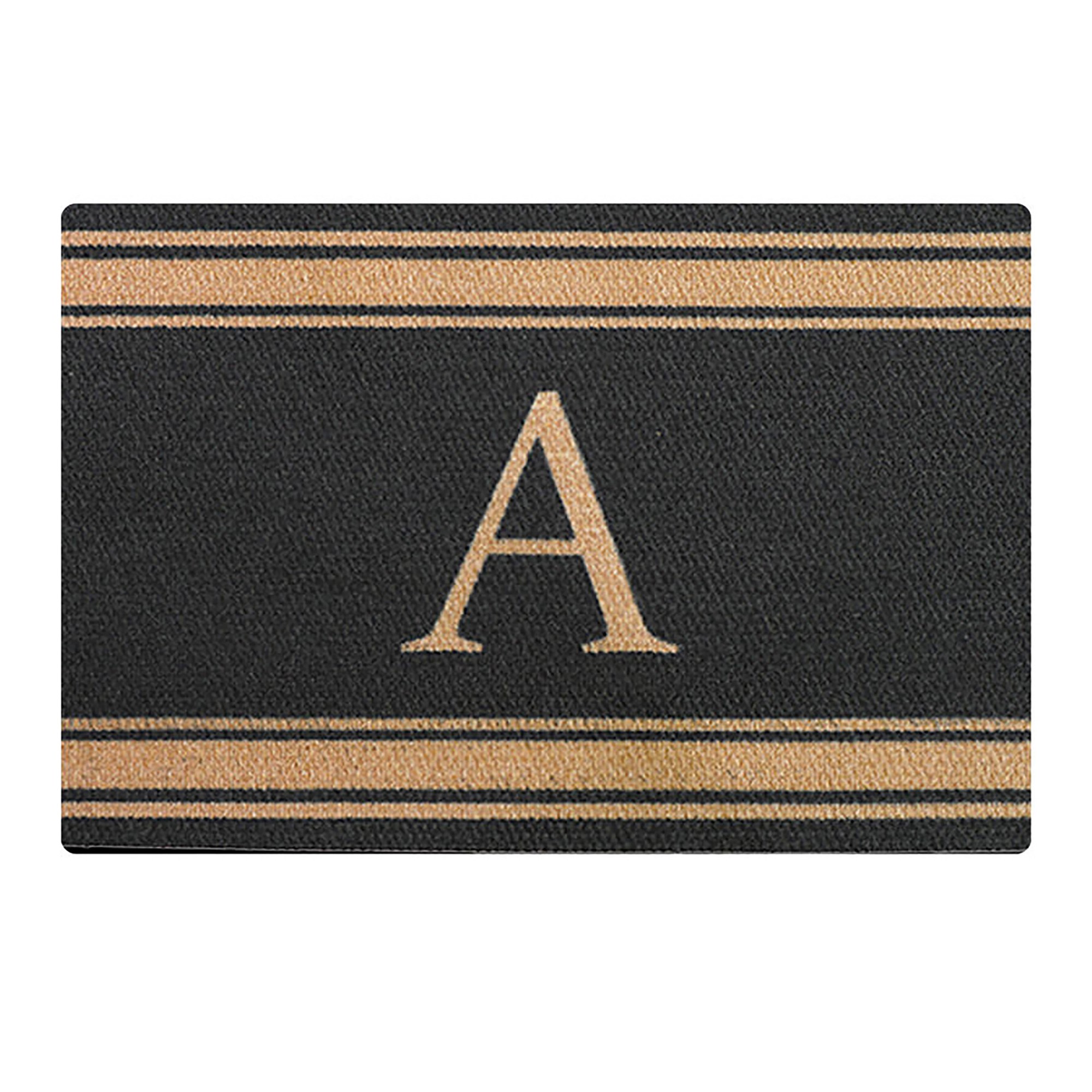 Neighburly Initial Stripes Indoor/Outdoor Monogram Doormat